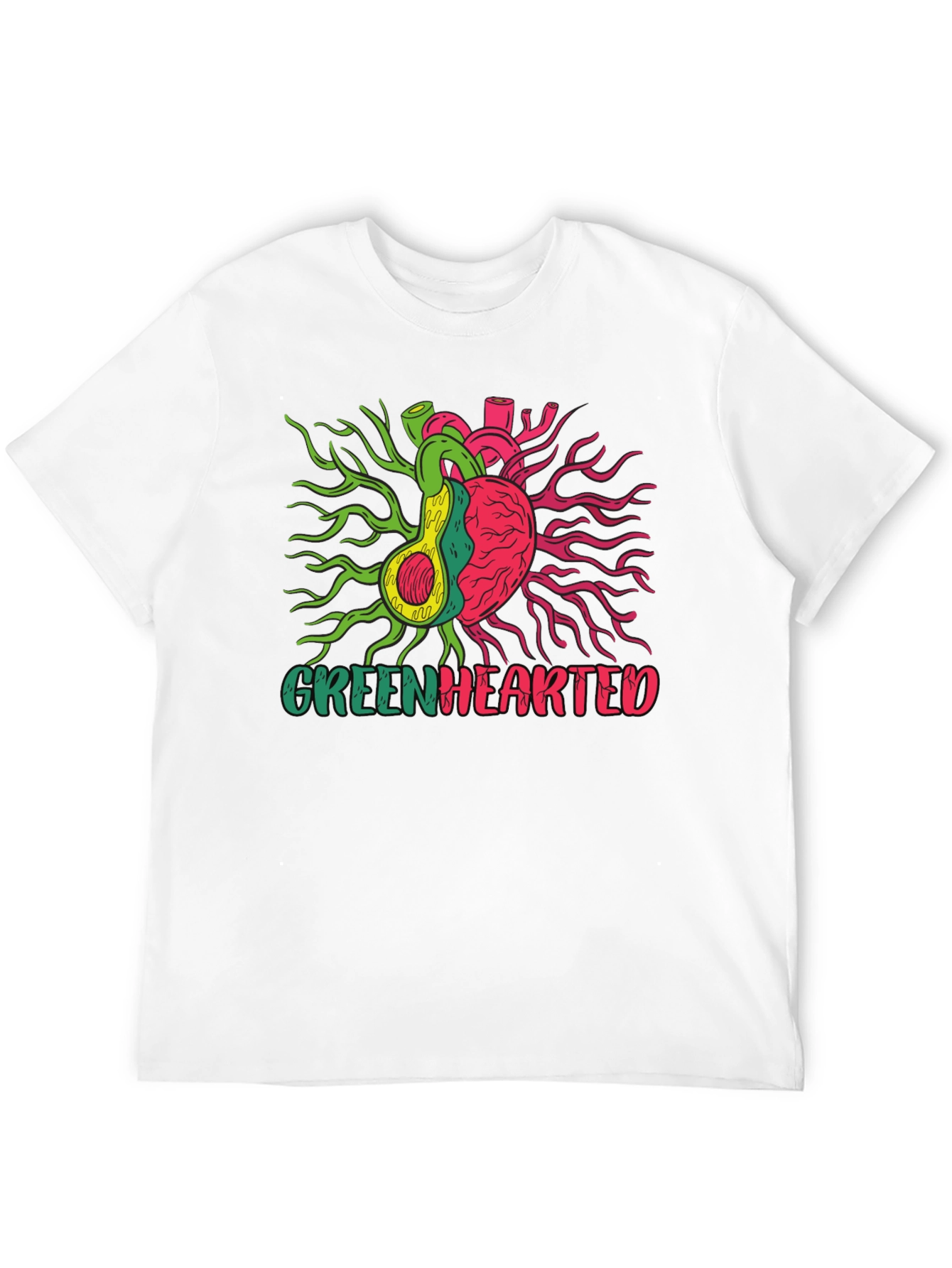 Greenhearted Graphic Tee - Unique Avocado Heart Design