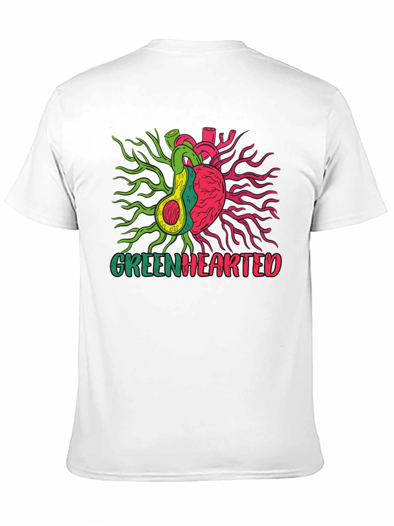 Greenhearted Graphic Tee - Unique Avocado Heart Design