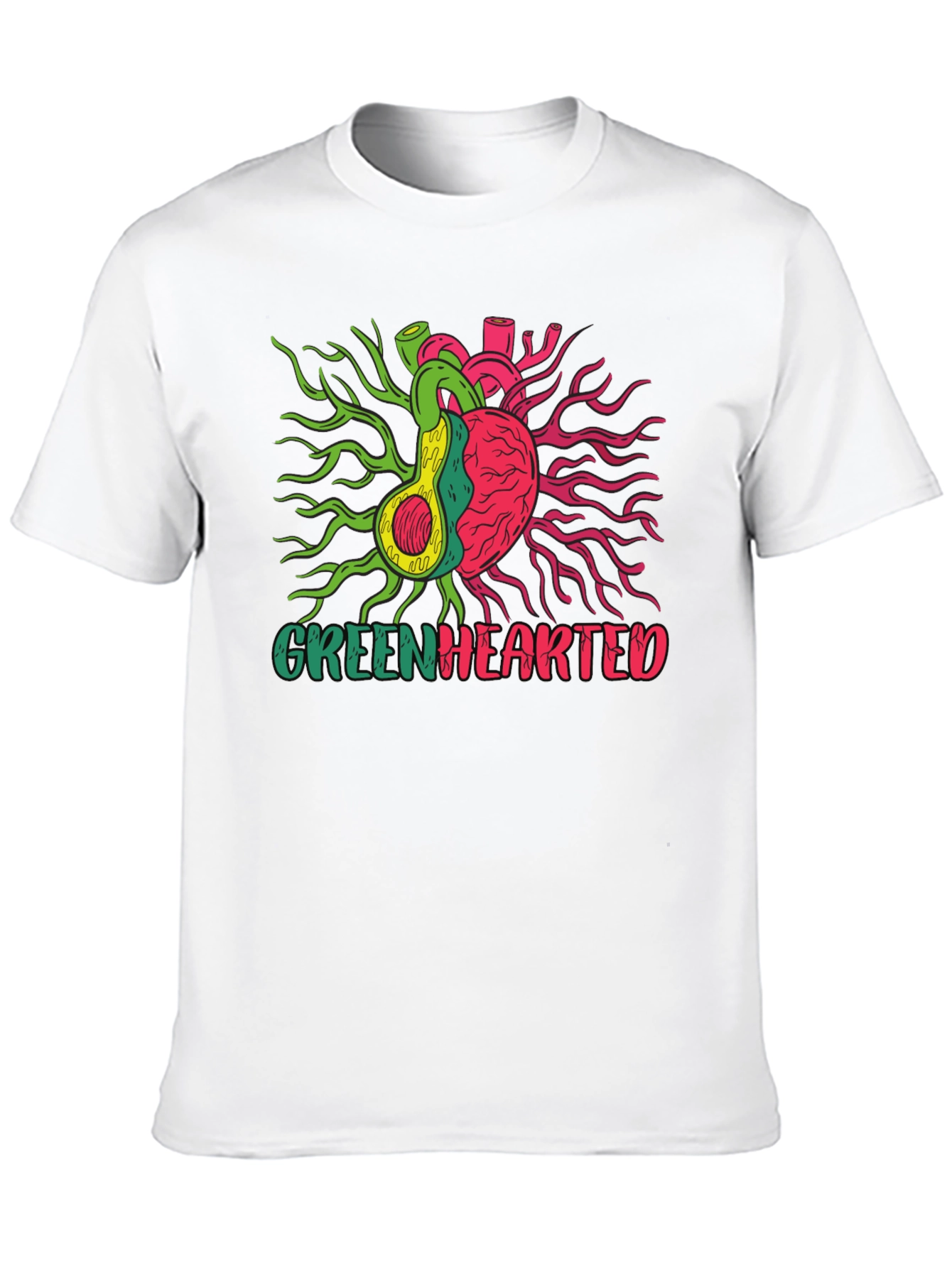 Greenhearted Graphic Tee - Unique Avocado Heart Design
