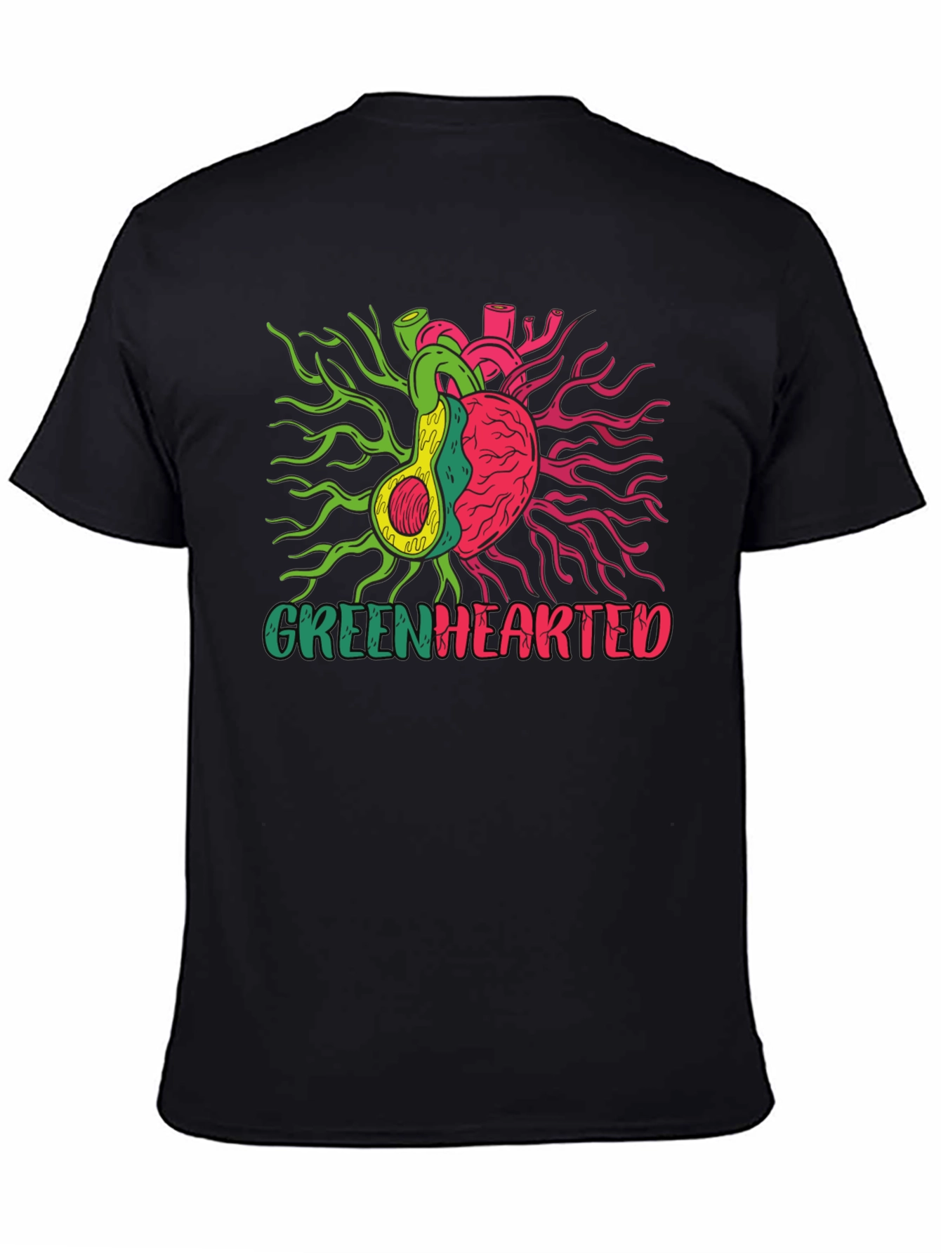 Greenhearted Graphic Tee - Unique Avocado Heart Design