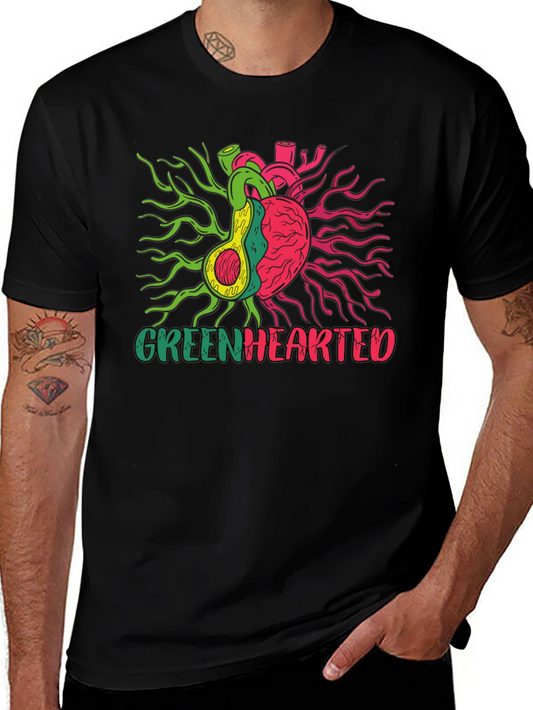 Greenhearted Graphic Tee - Unique Avocado Heart Design