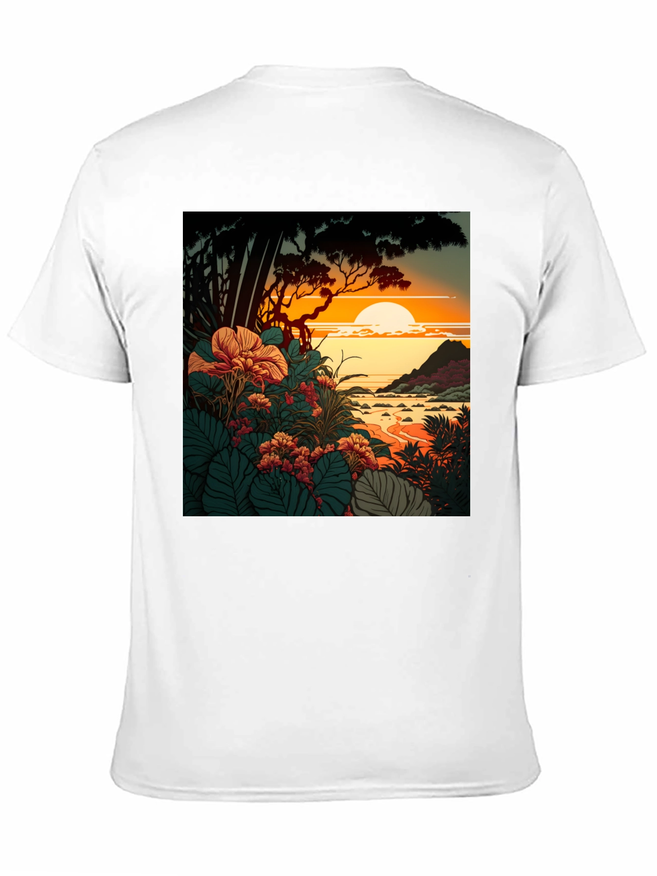 Tropical Sunset Graphic Tee - Stylish Comfort