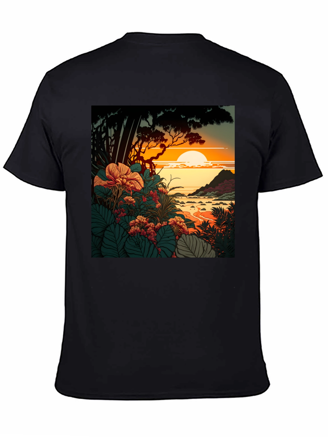 Tropical Sunset Graphic Tee - Stylish Comfort