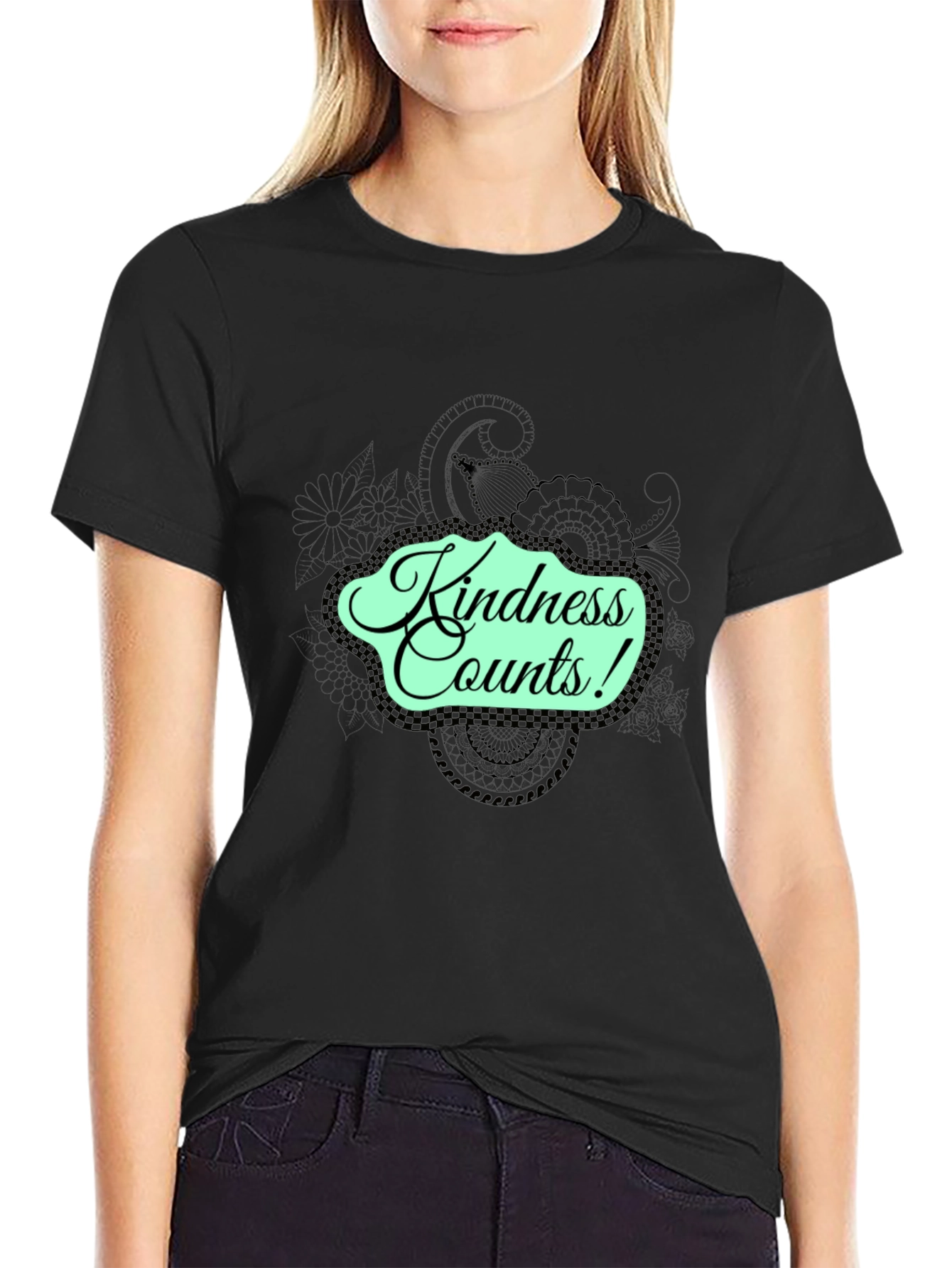 Kindness Counts Black Graphic Tee