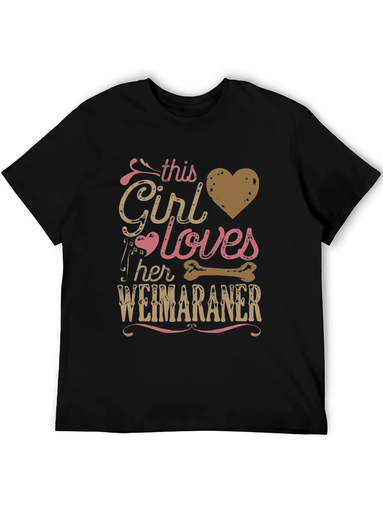 Girl Loves Her Weimaraner T-Shirt - Black