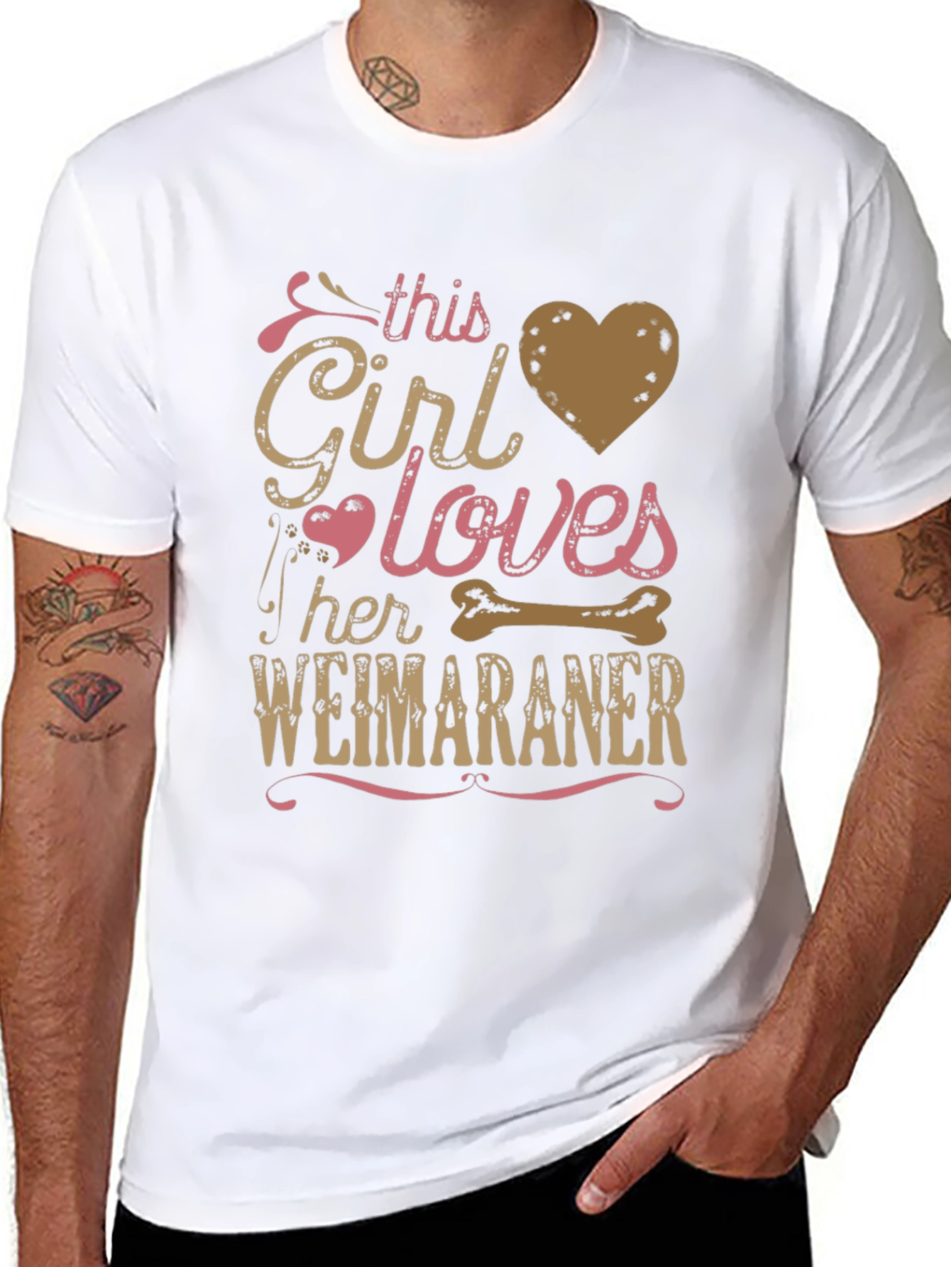 Girl Loves Her Weimaraner T-Shirt - Black