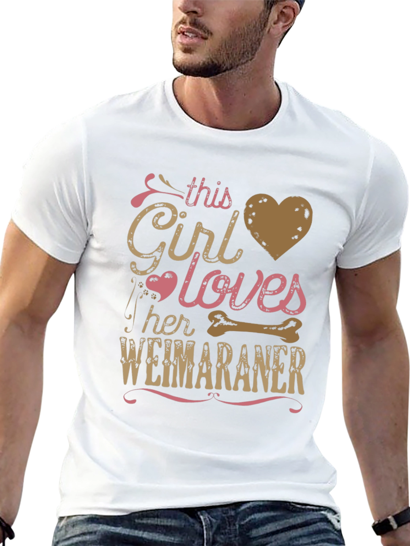 Girl Loves Her Weimaraner T-Shirt - Black