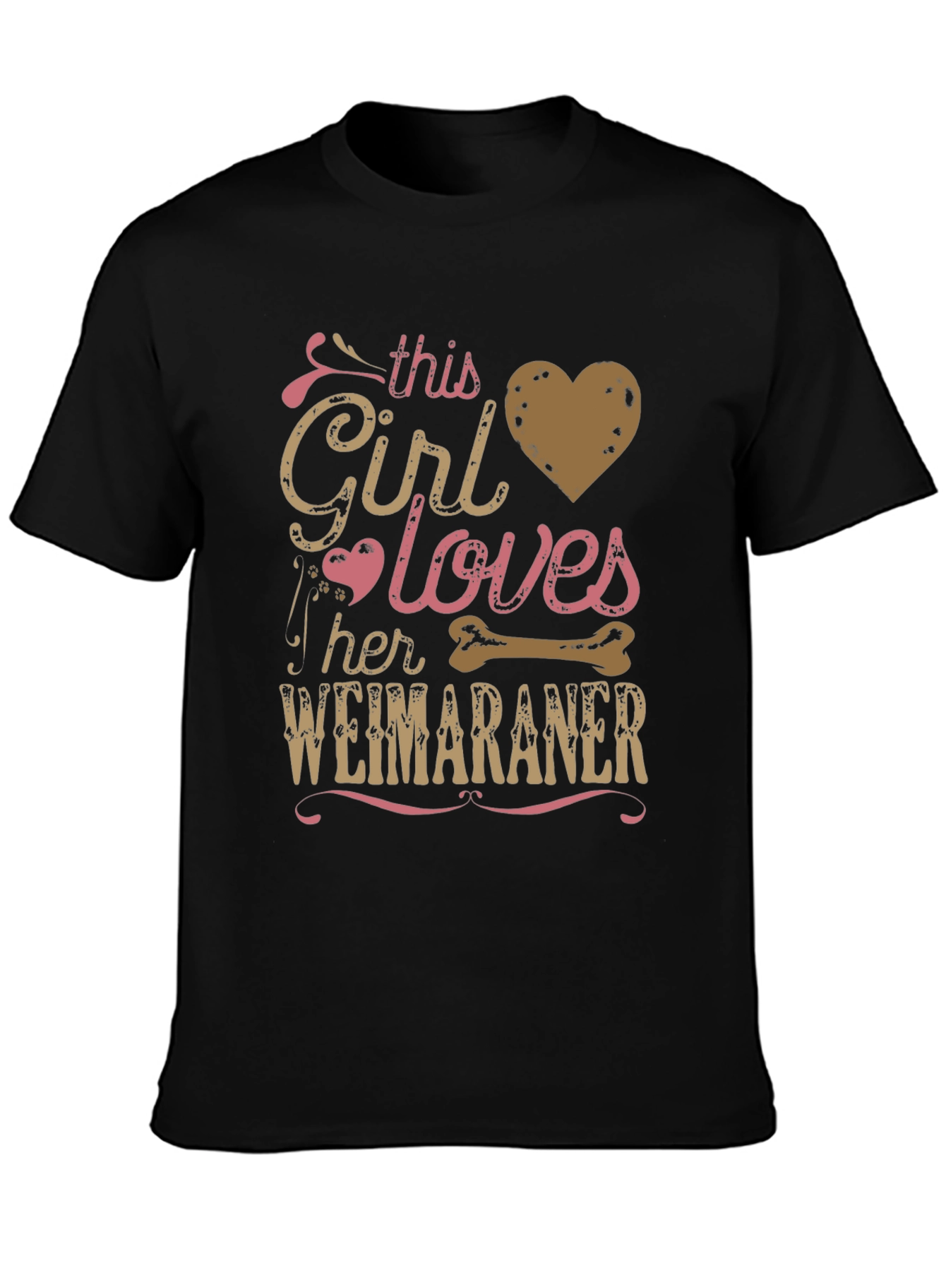 Girl Loves Her Weimaraner T-Shirt - Black