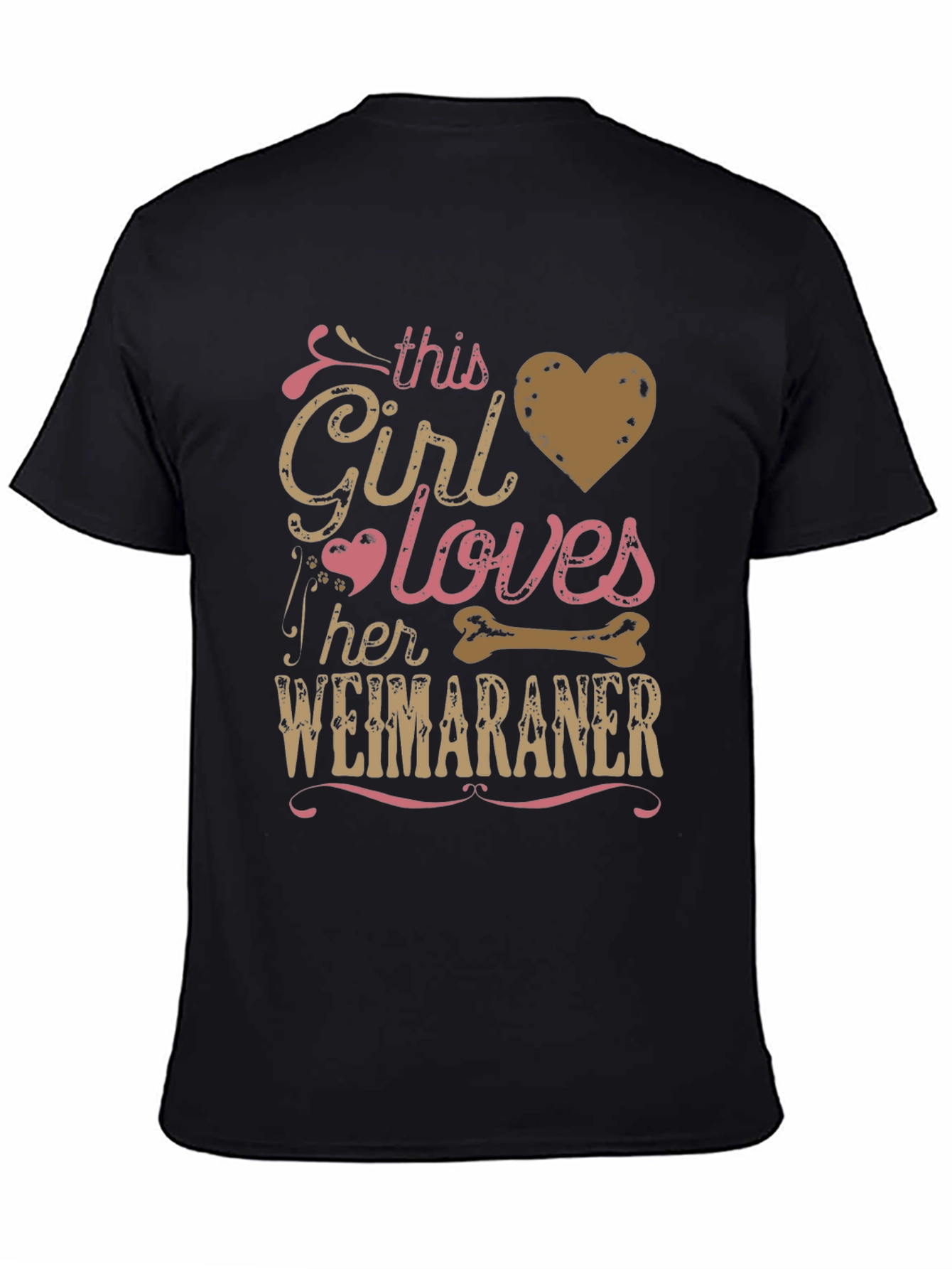 Girl Loves Her Weimaraner T-Shirt - Black