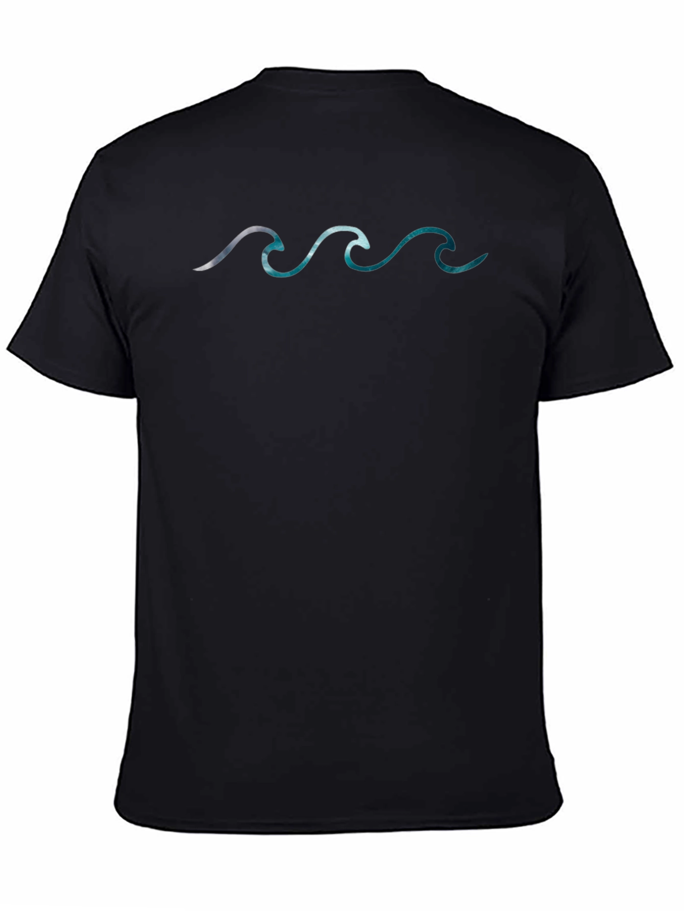 Ocean Waves Graphic Tee - Casual Black T-Shirt