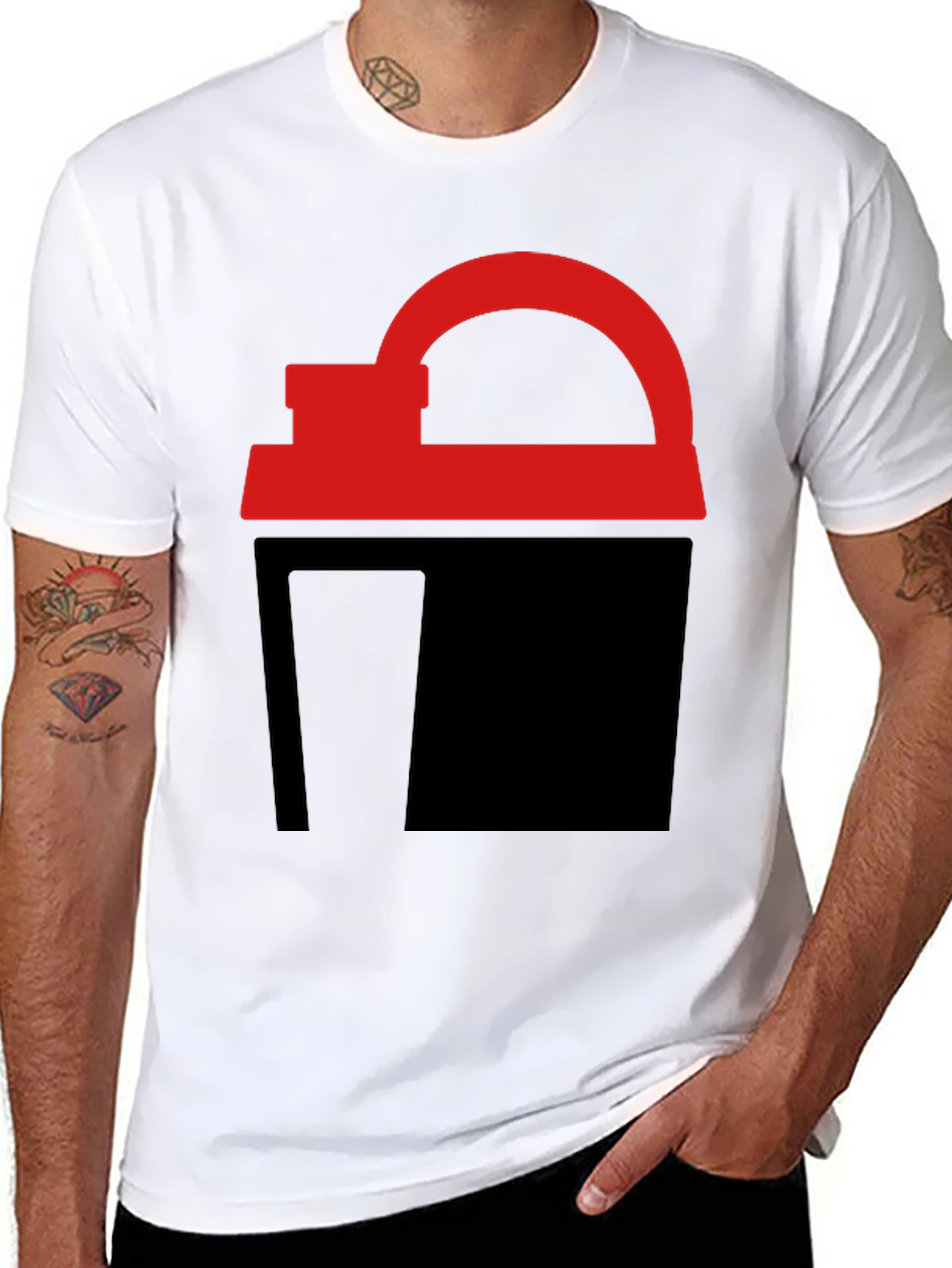 Abstract Red & Black Graphic Tee