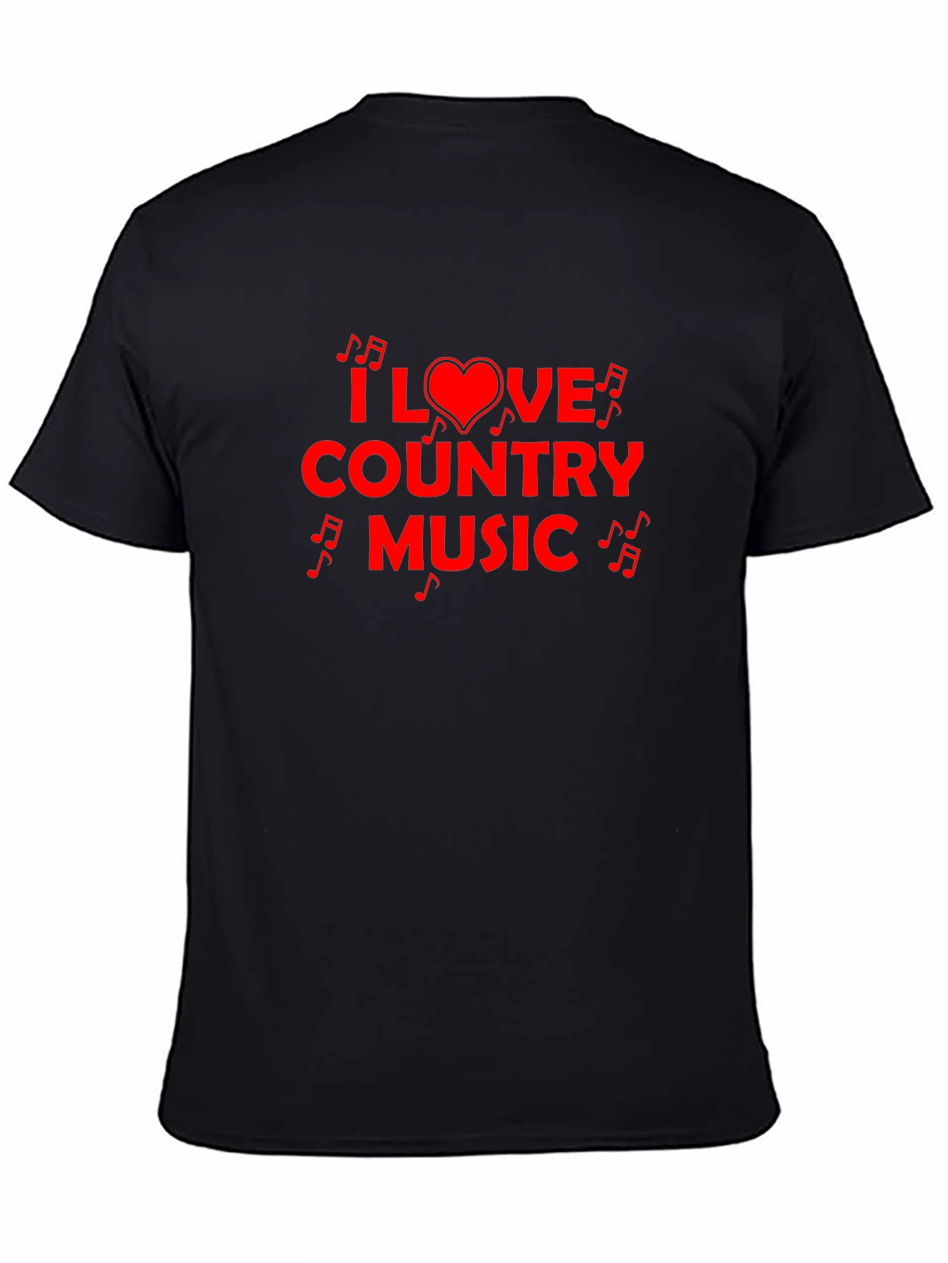 I Love Country Music Graphic Tee - Black