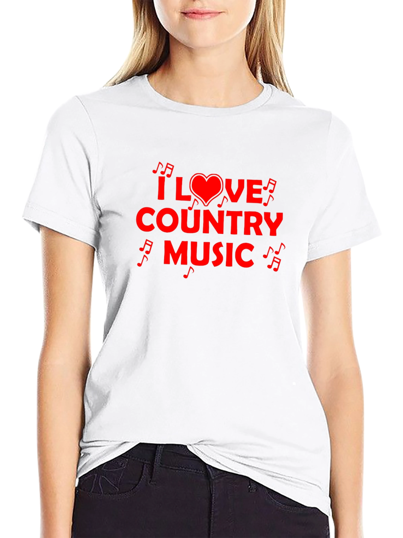 I Love Country Music Graphic Tee - Black