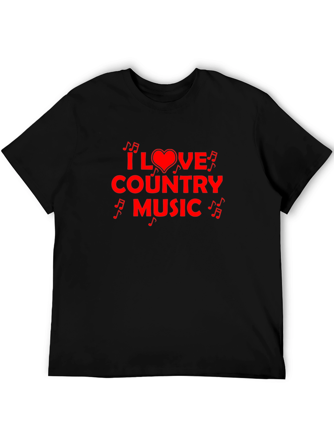I Love Country Music Graphic Tee - Black