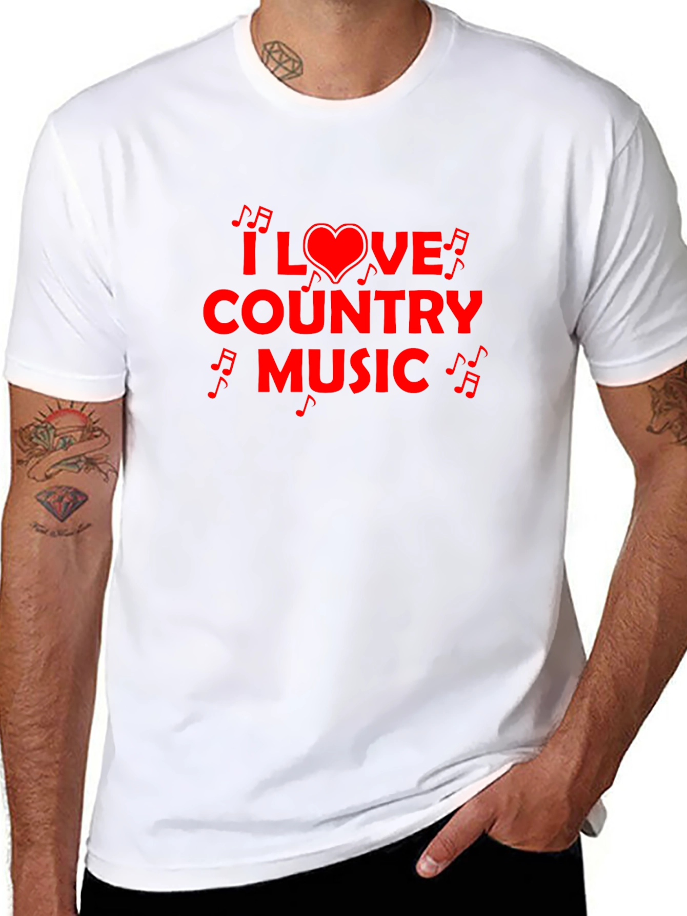 I Love Country Music Graphic Tee - Black