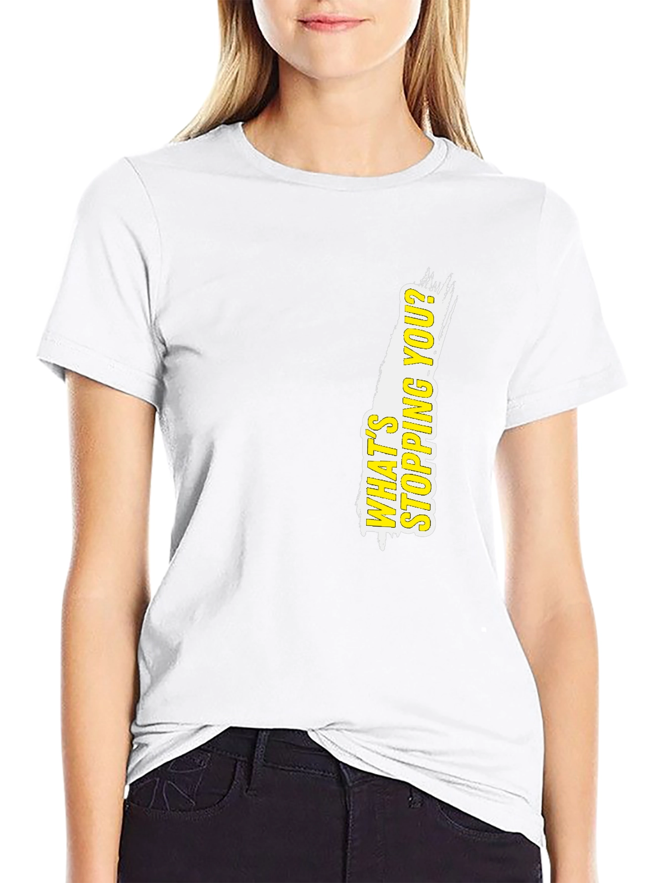 Motivational Black T-Shirt: Whats Stopping You?