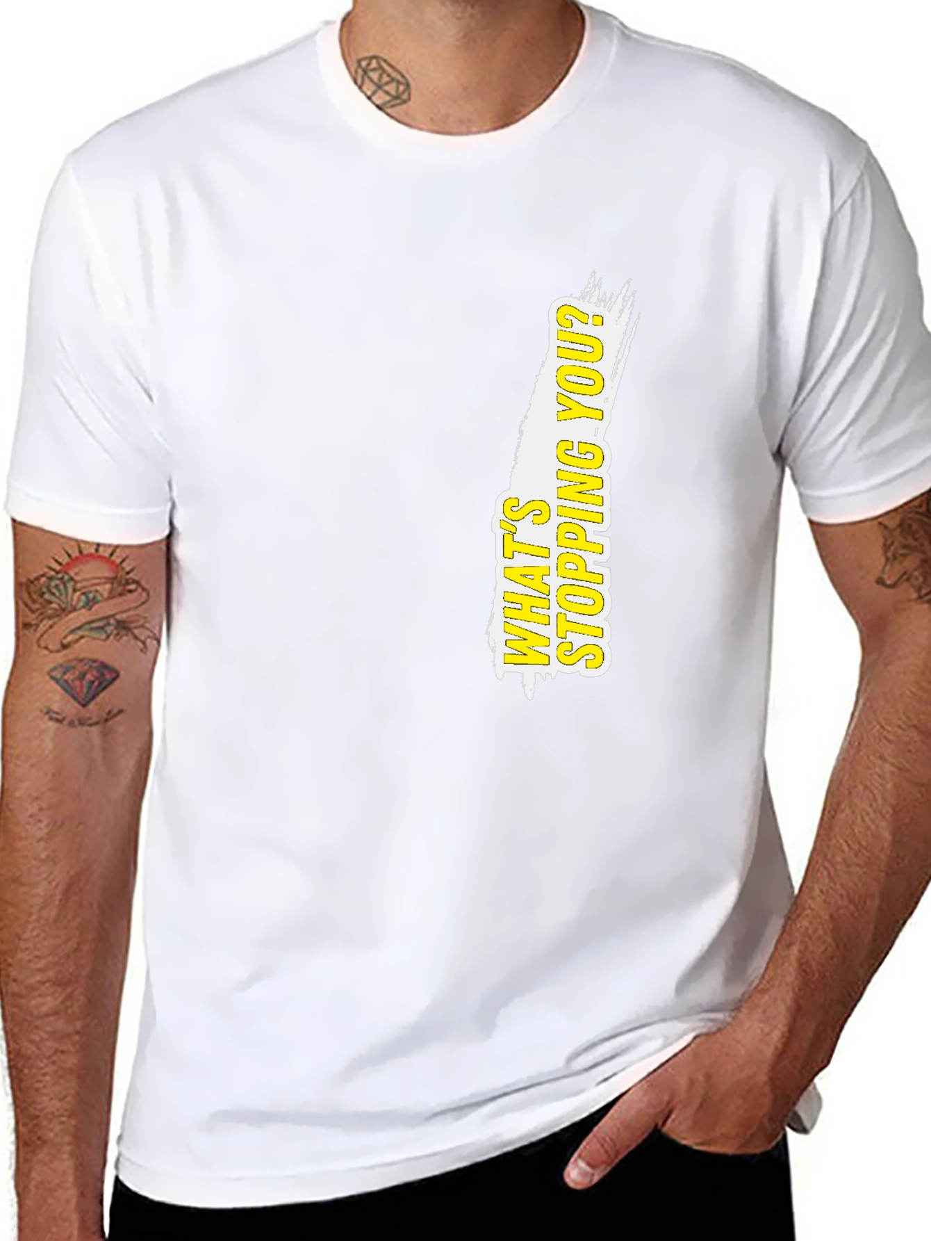 Motivational Black T-Shirt: Whats Stopping You?