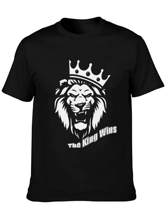 The King Wins Lion Graphic T-Shirt