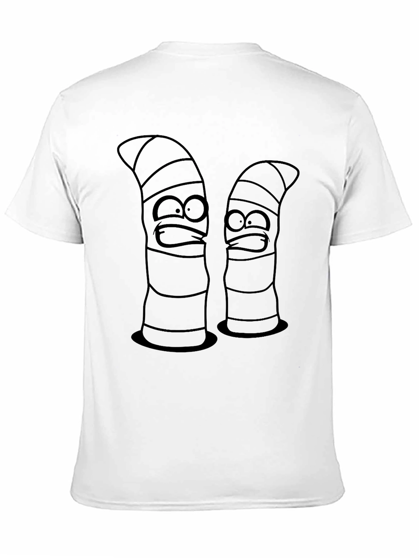 Cartoon Worm Black Graphic Tee