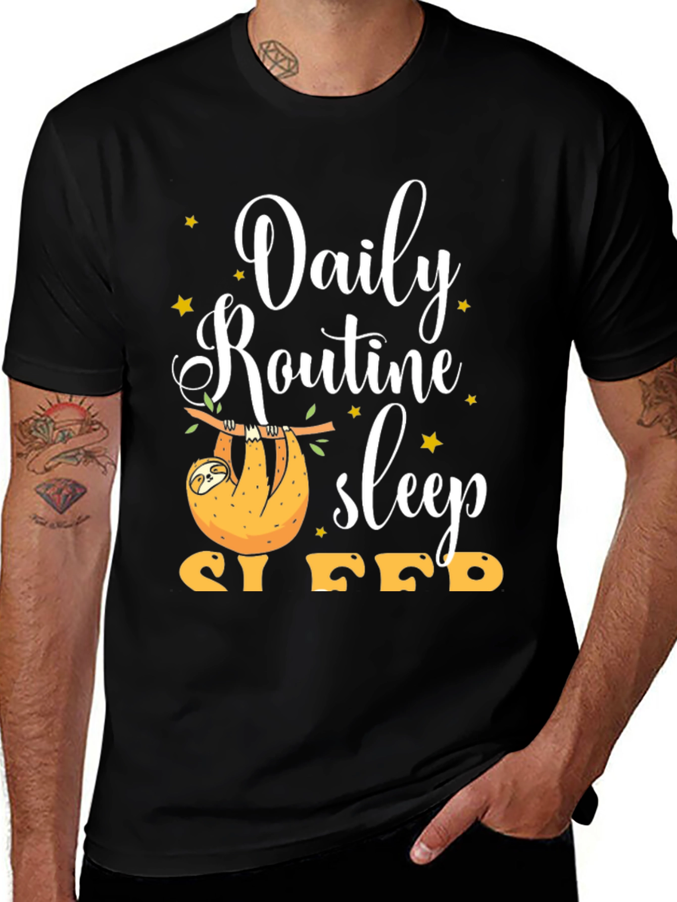 Sloth Daily Routine T-Shirt - Sleep Repeat