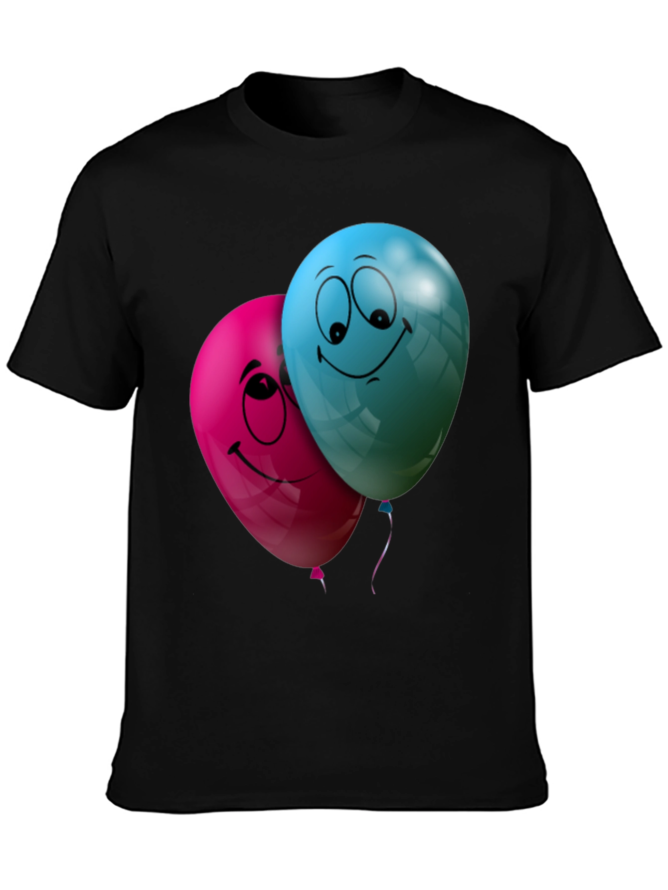 Fun Balloon Graphic T-Shirt - Black Casual Tee