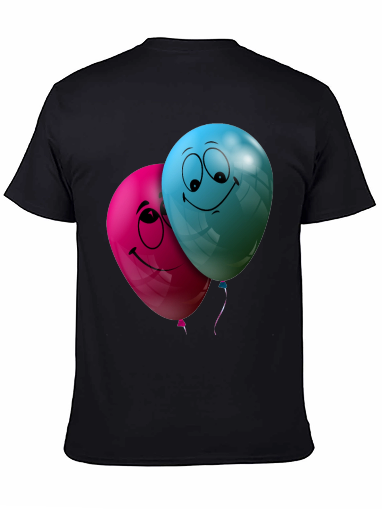 Fun Balloon Graphic T-Shirt - Black Casual Tee