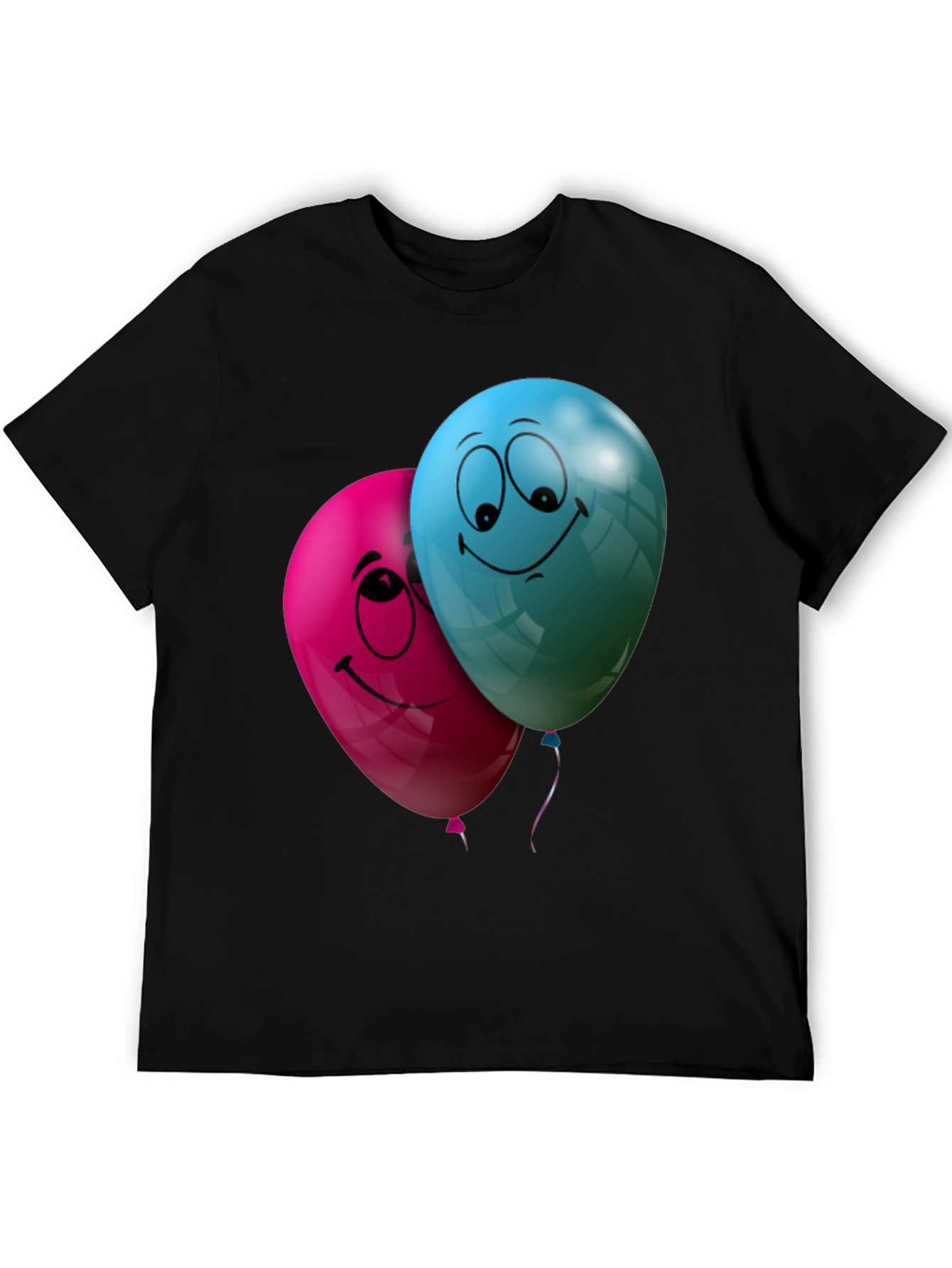 Fun Balloon Graphic T-Shirt - Black Casual Tee