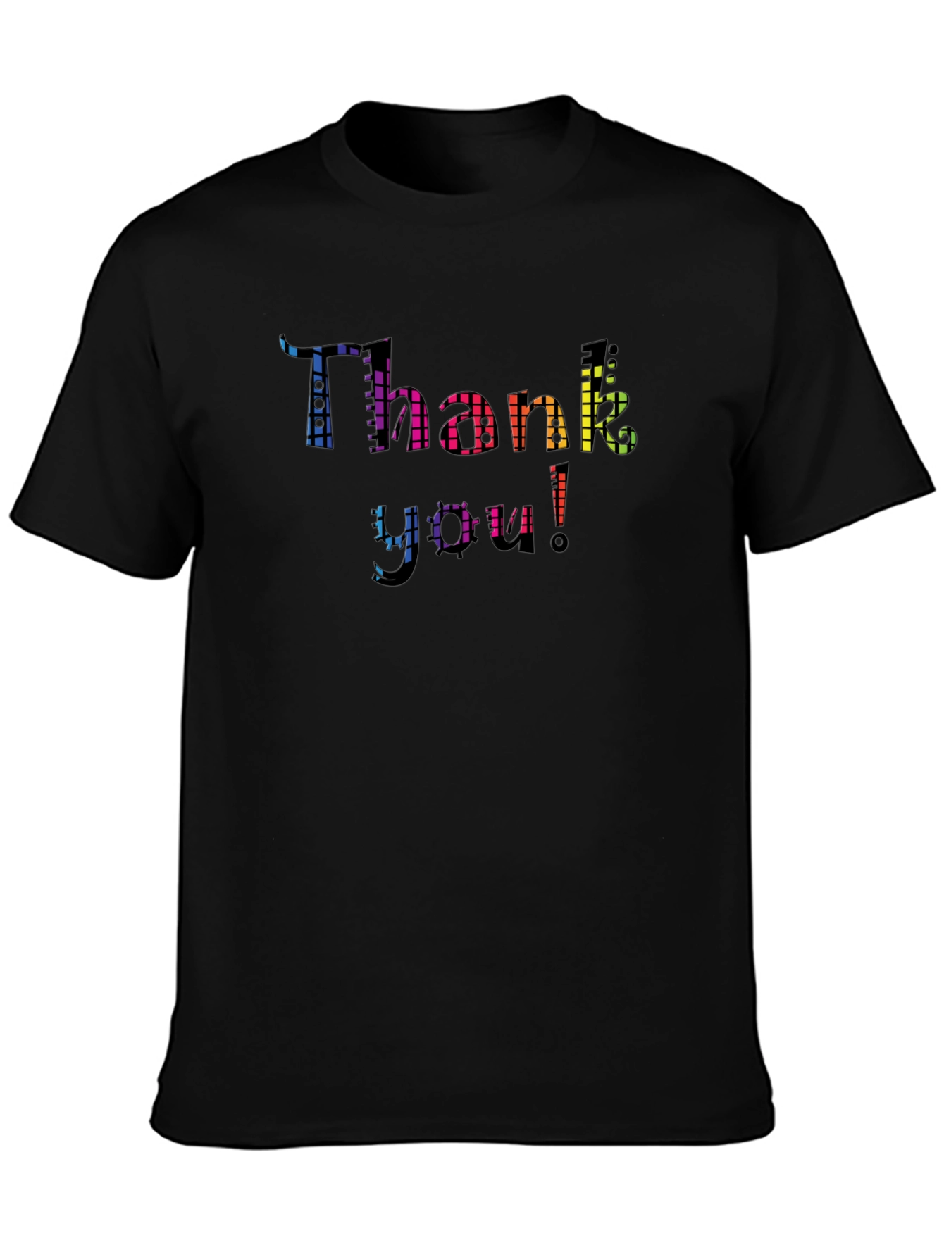 Thank You Rainbow Graphic Black T-Shirt