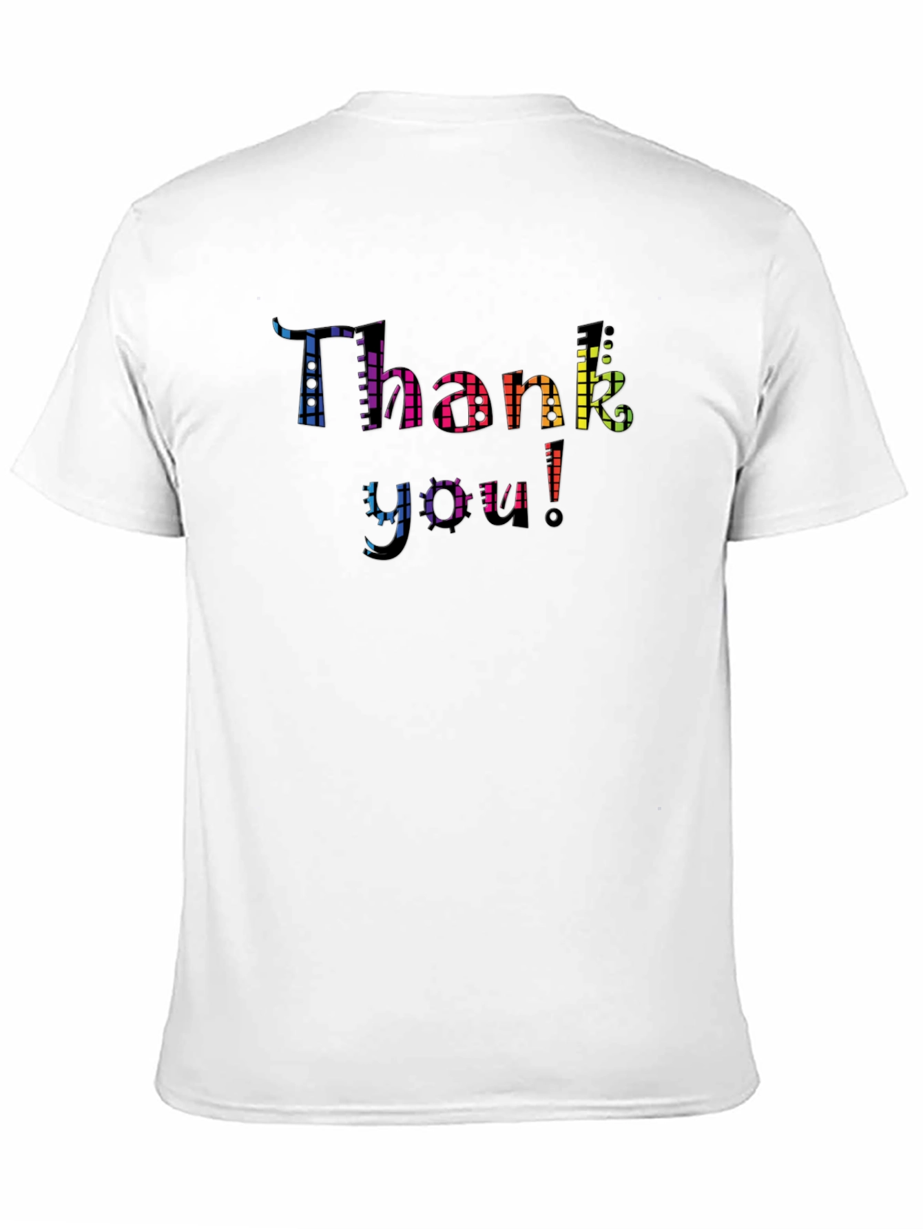 Thank You Rainbow Graphic Black T-Shirt