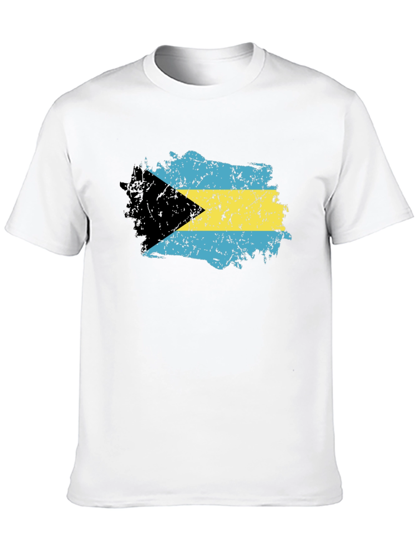 Bahamas Flag T-Shirt - Black Crew Neck Tee