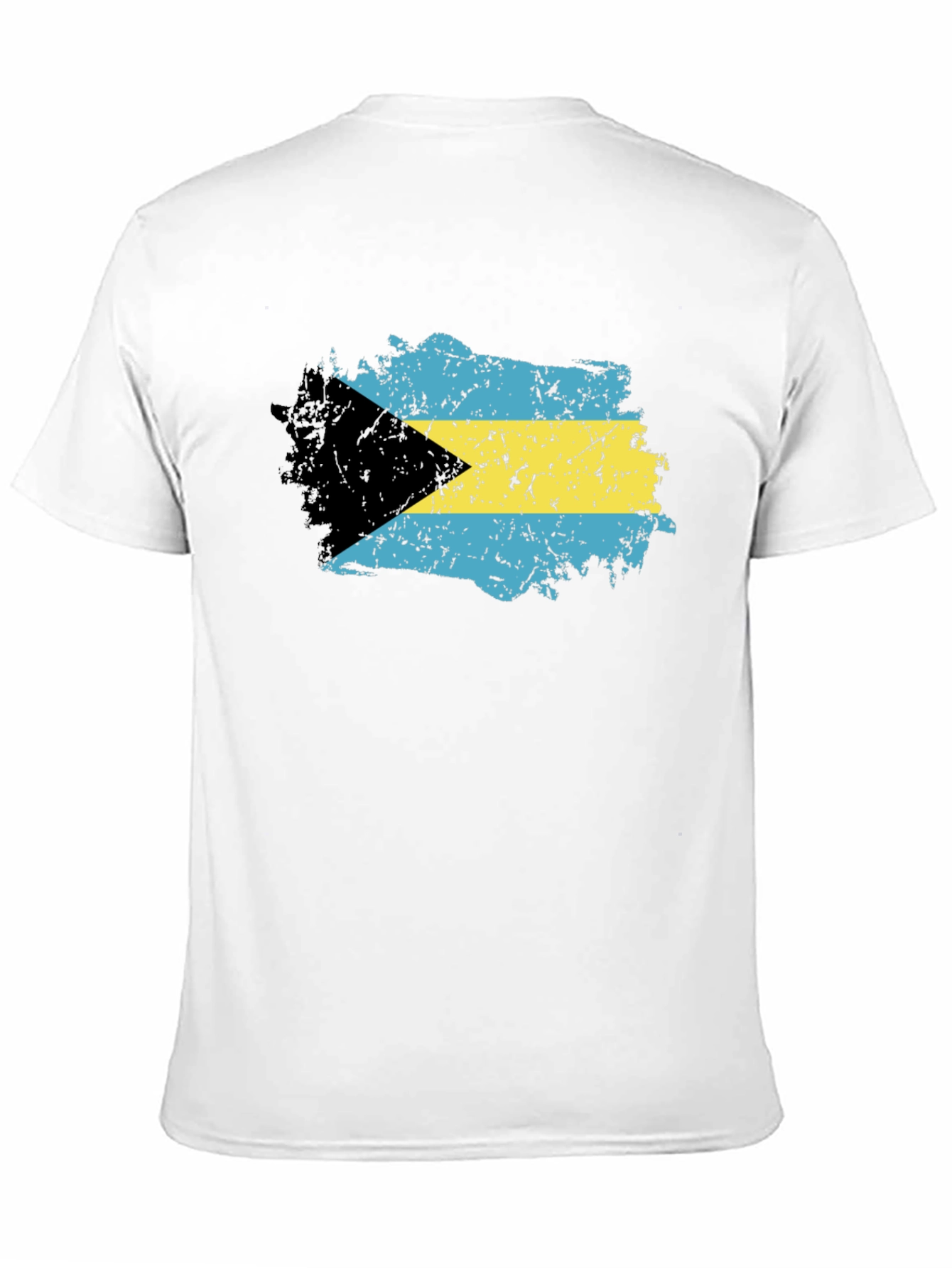 Bahamas Flag T-Shirt - Black Crew Neck Tee