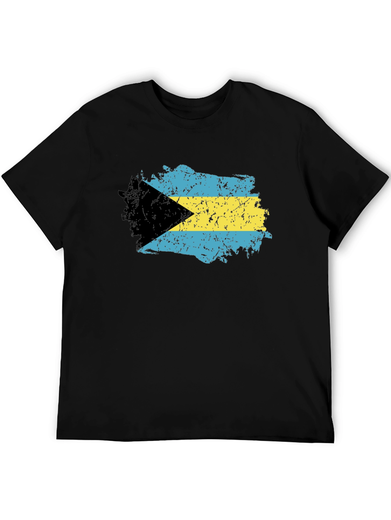 Bahamas Flag T-Shirt - Black Crew Neck Tee