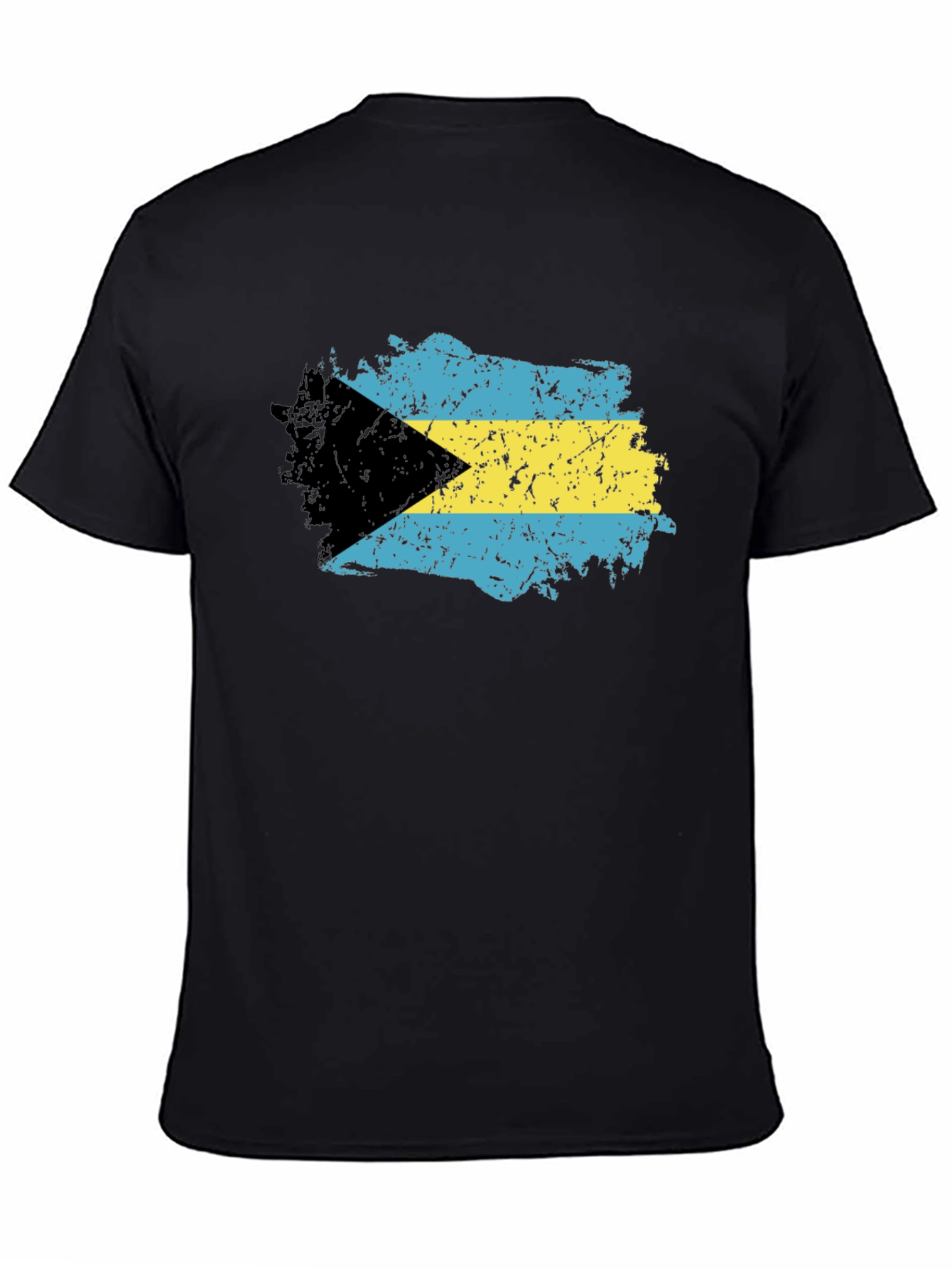 Bahamas Flag T-Shirt - Black Crew Neck Tee
