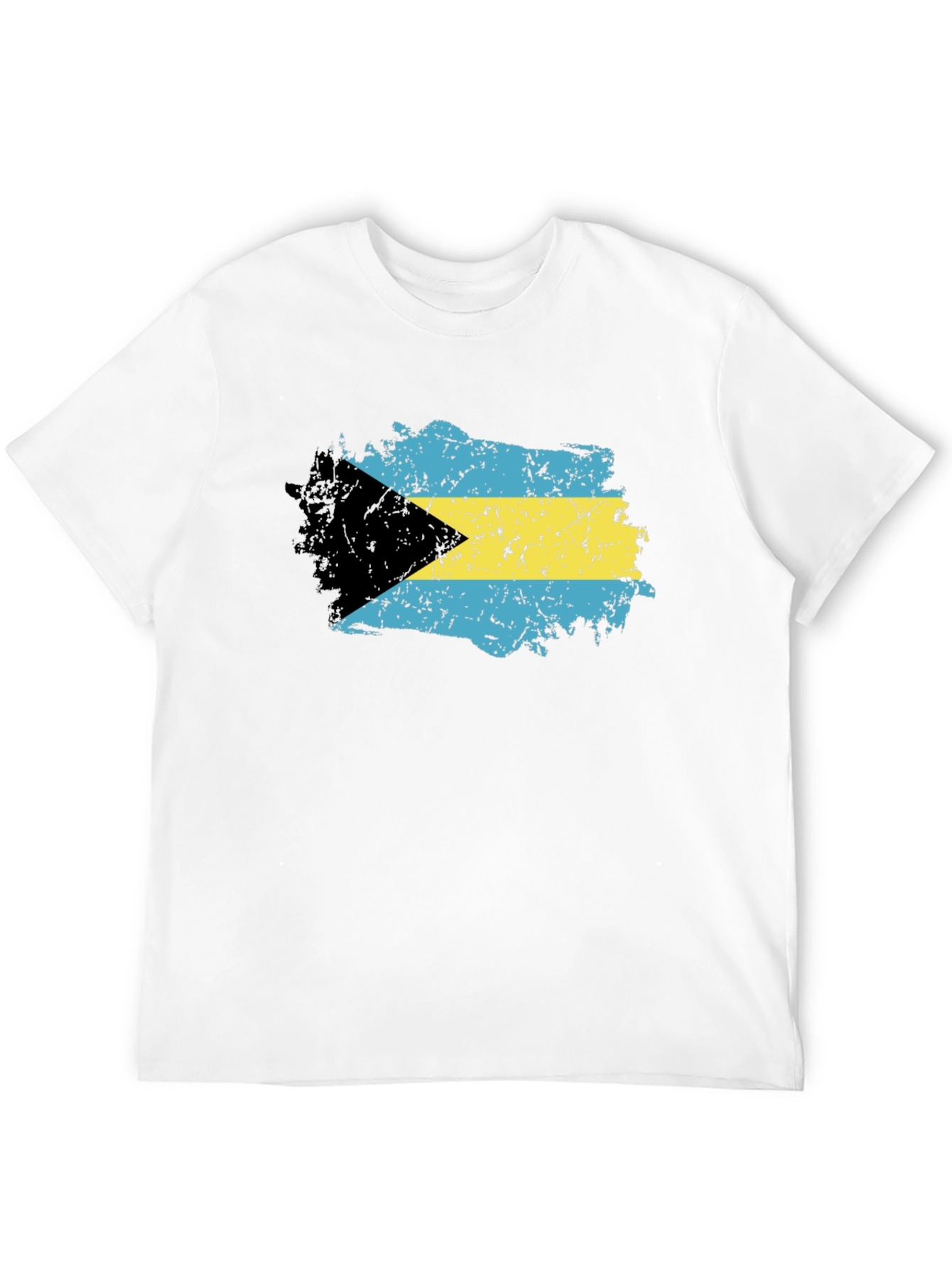 Bahamas Flag T-Shirt - Black Crew Neck Tee