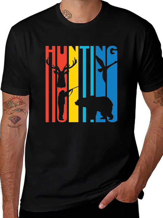 Hunting Graphic T-Shirt Deer Bear Duck Retro