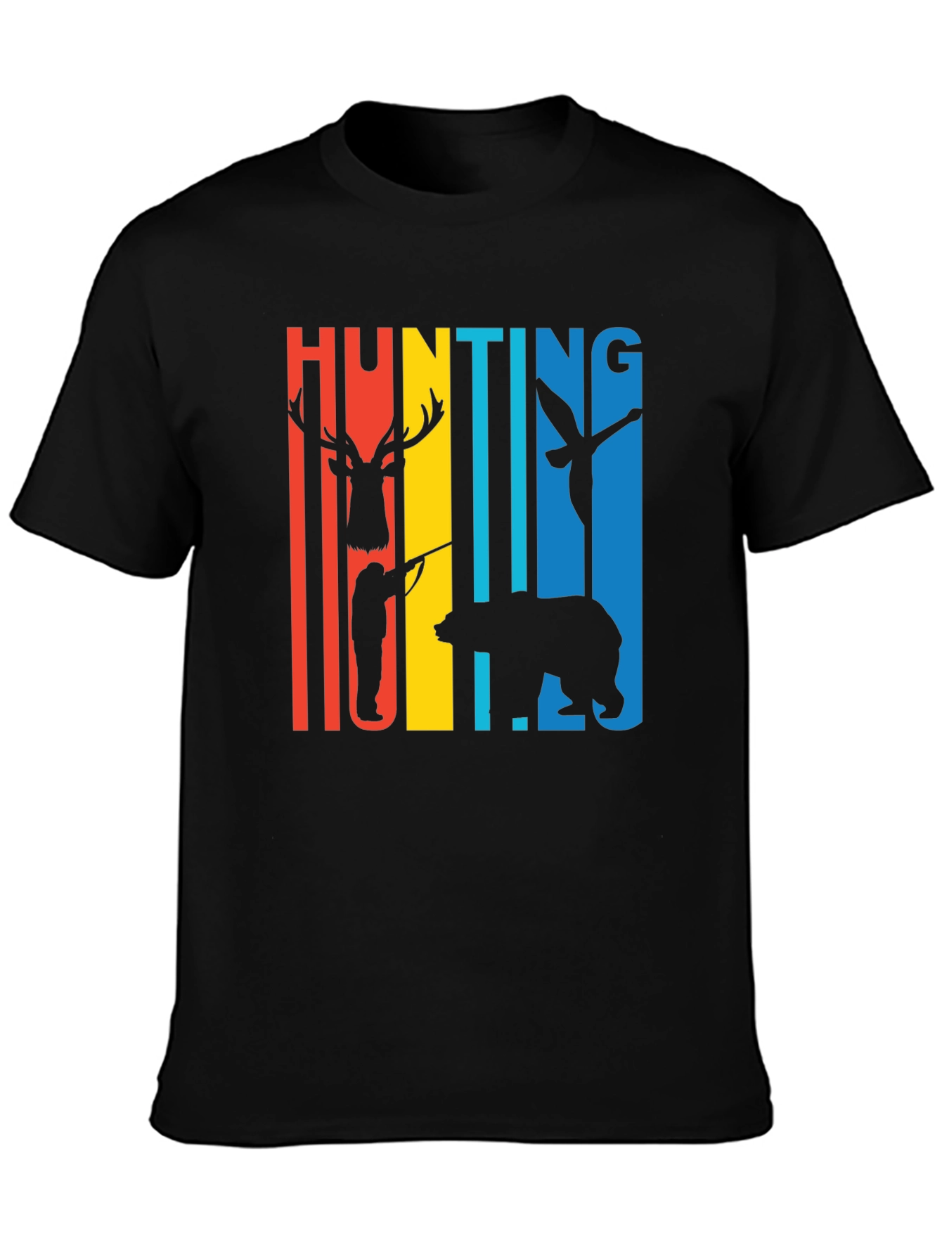 Hunting Graphic T-Shirt Deer Bear Duck Retro