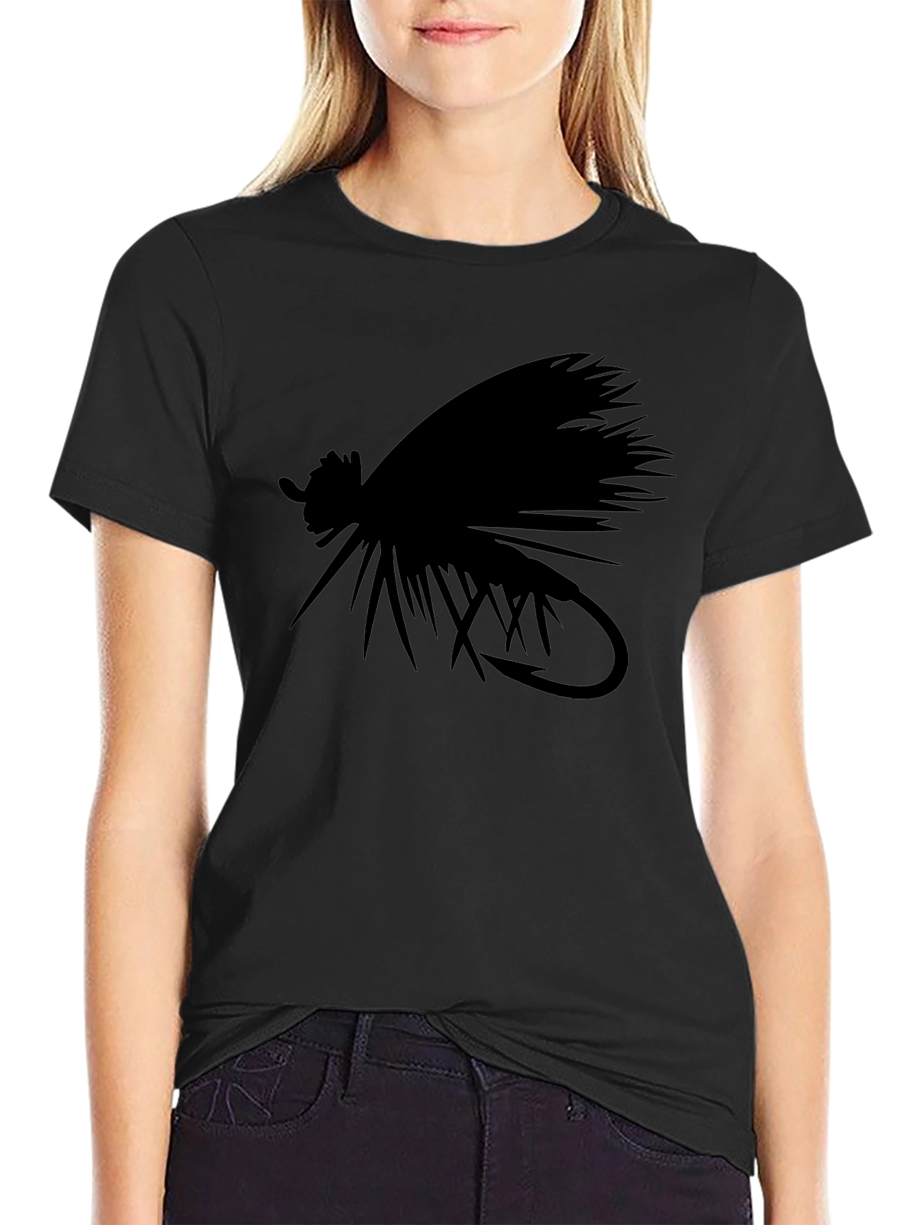 Black Fly Fishing Lure Graphic Tee