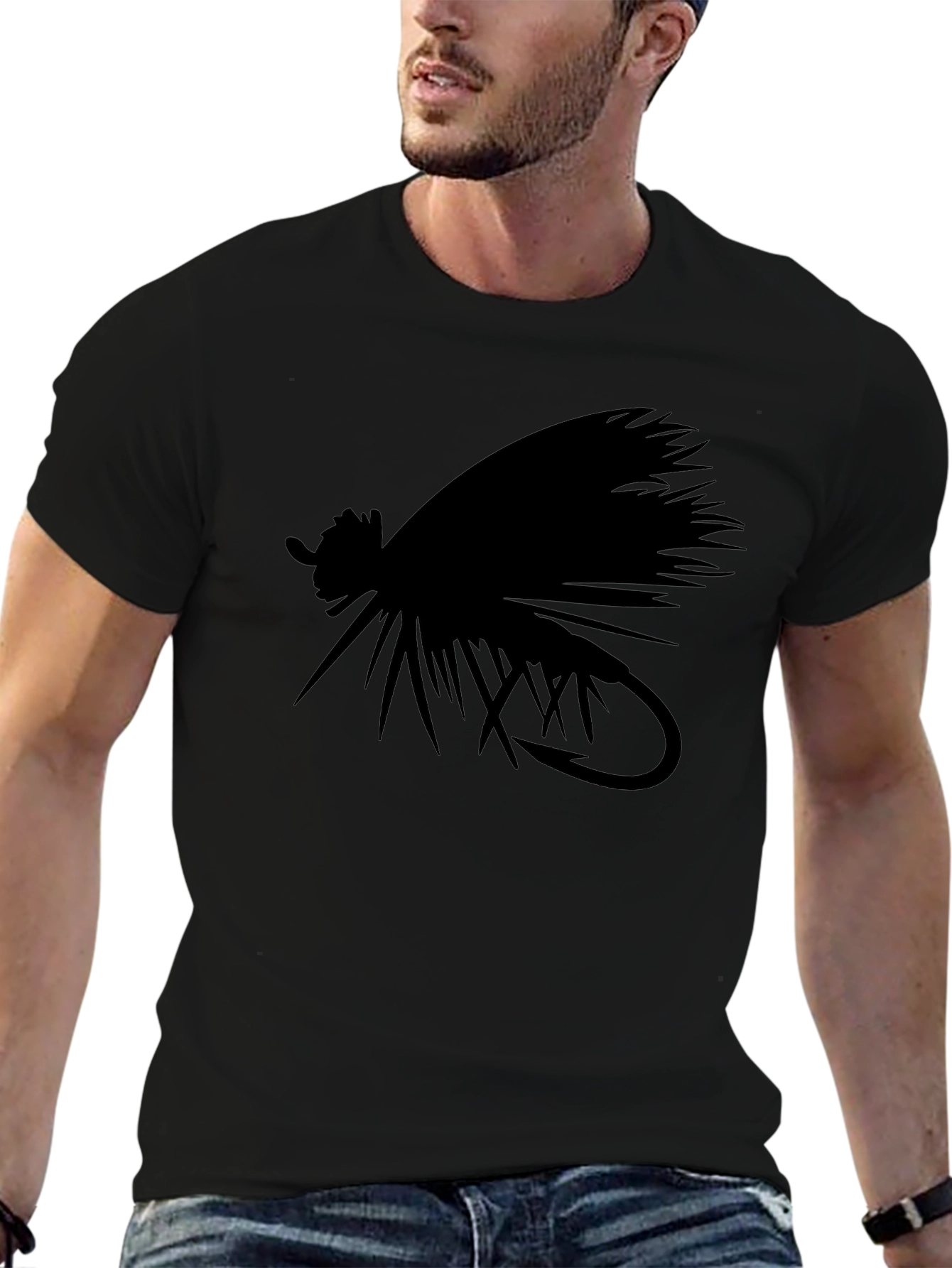 Black Fly Fishing Lure Graphic Tee