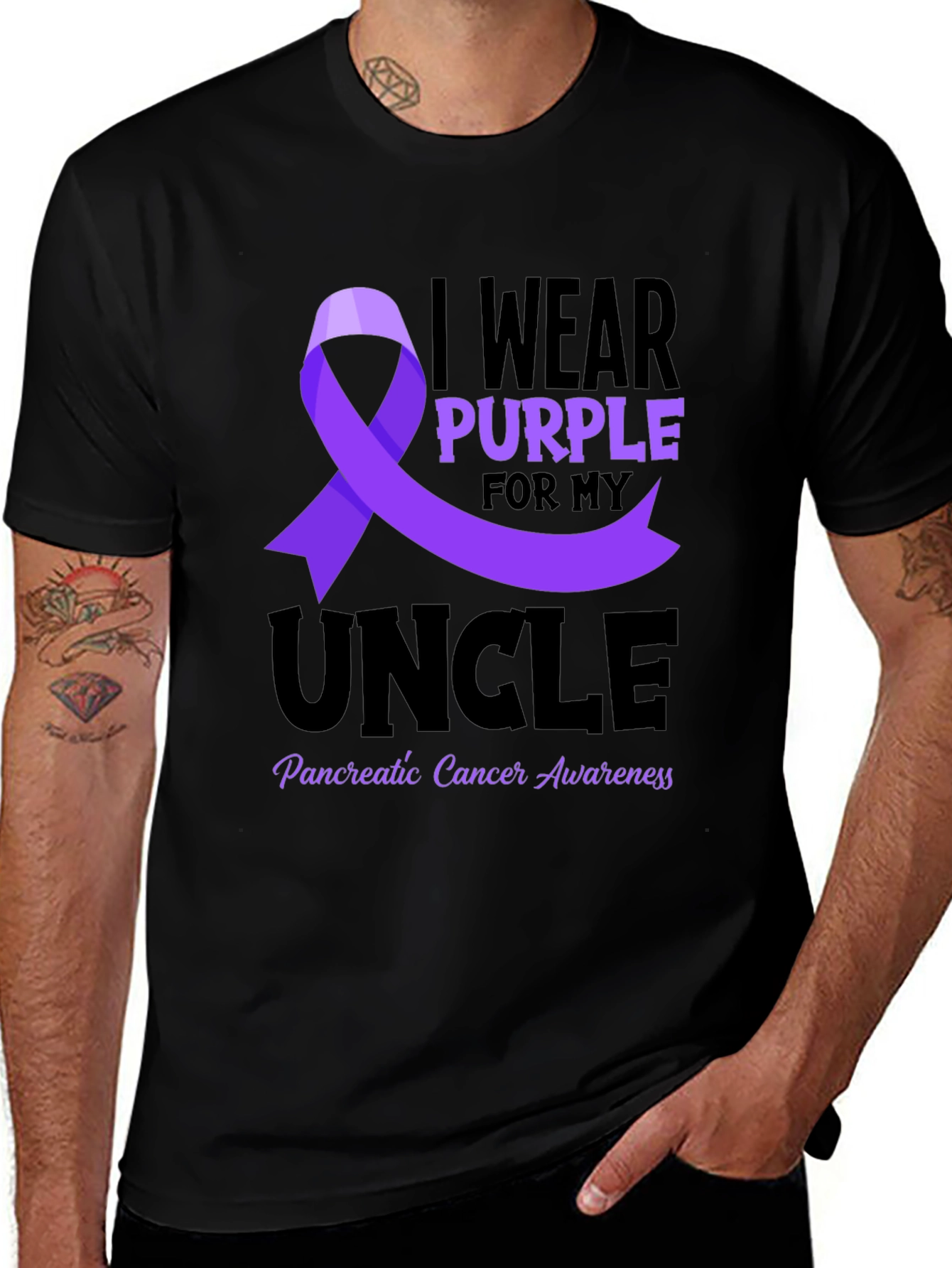 Purple Ribbon Pancreatic Cancer Awareness T-Shirt
