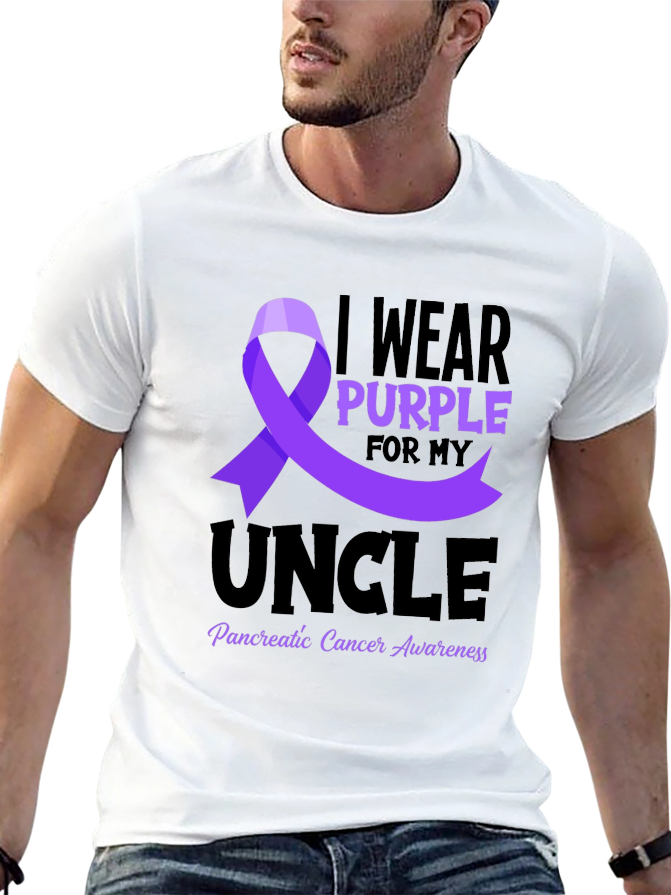 Purple Ribbon Pancreatic Cancer Awareness T-Shirt
