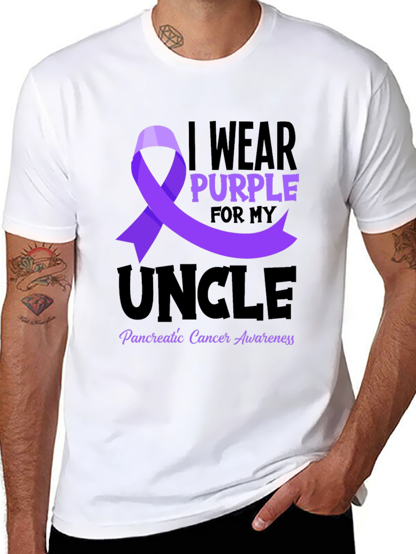 Purple Ribbon Pancreatic Cancer Awareness T-Shirt