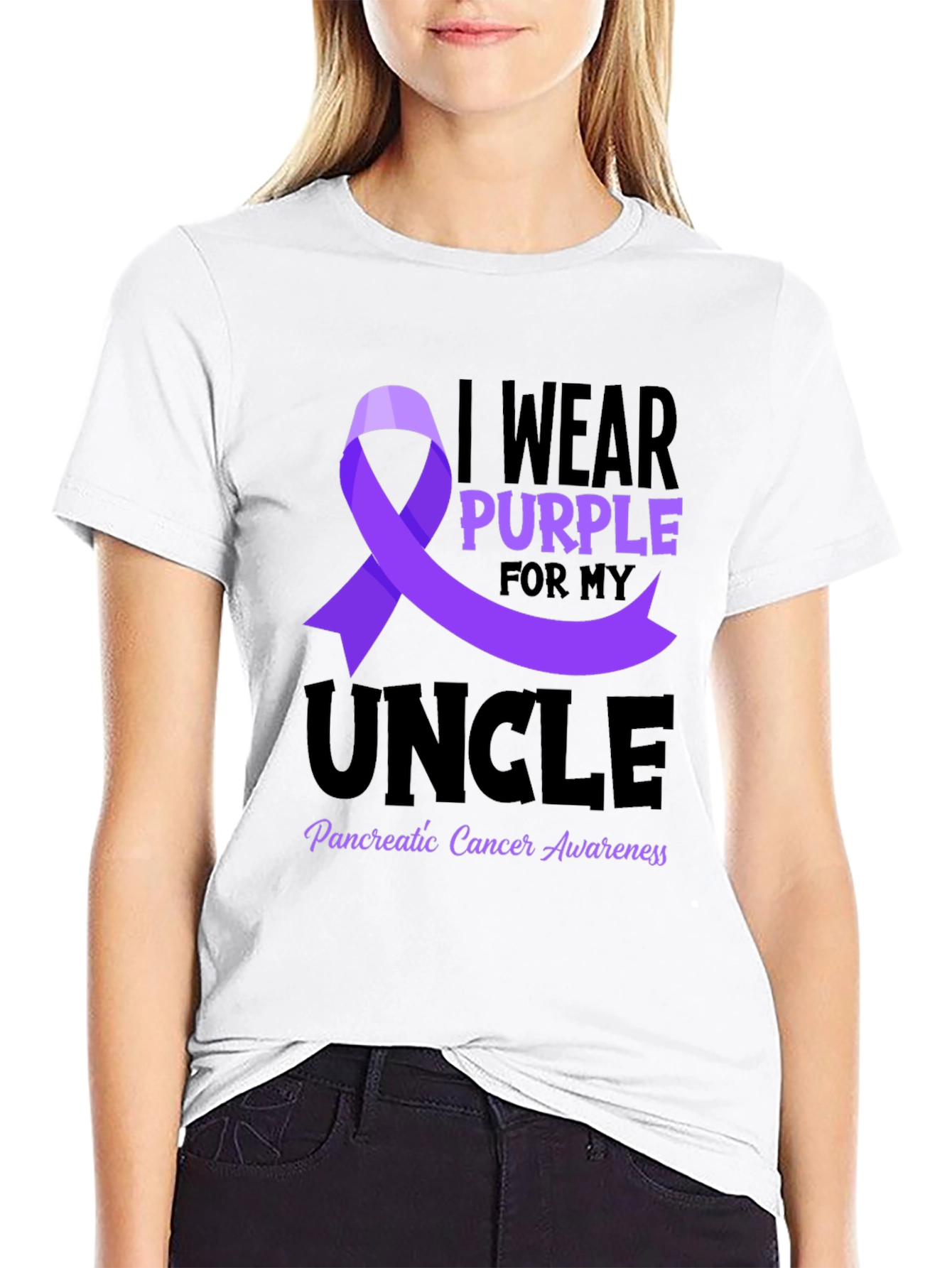 Purple Ribbon Pancreatic Cancer Awareness T-Shirt