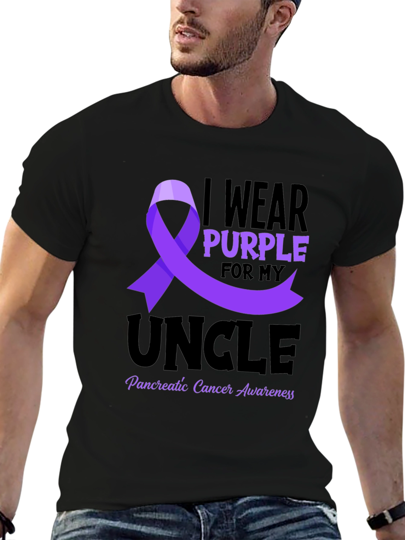 Purple Ribbon Pancreatic Cancer Awareness T-Shirt