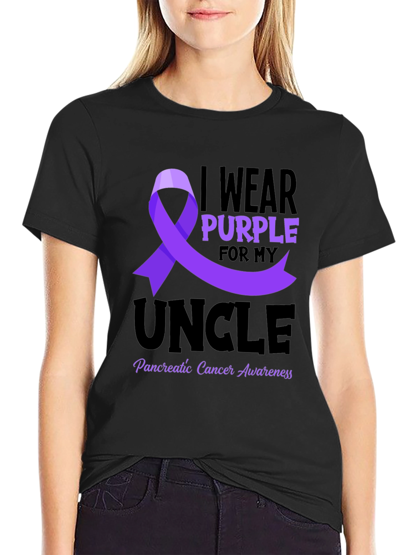 Purple Ribbon Pancreatic Cancer Awareness T-Shirt