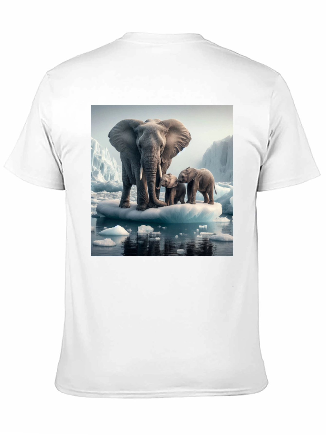Elephant Family on Iceberg Graphic T-Shirt
