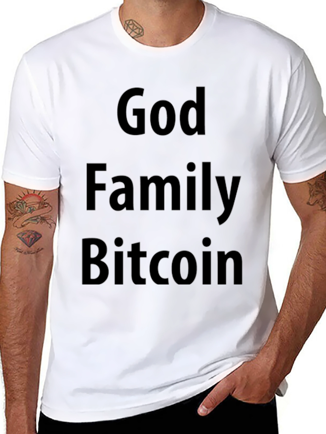 God Family Bitcoin Black T-Shirt Crypto Tee