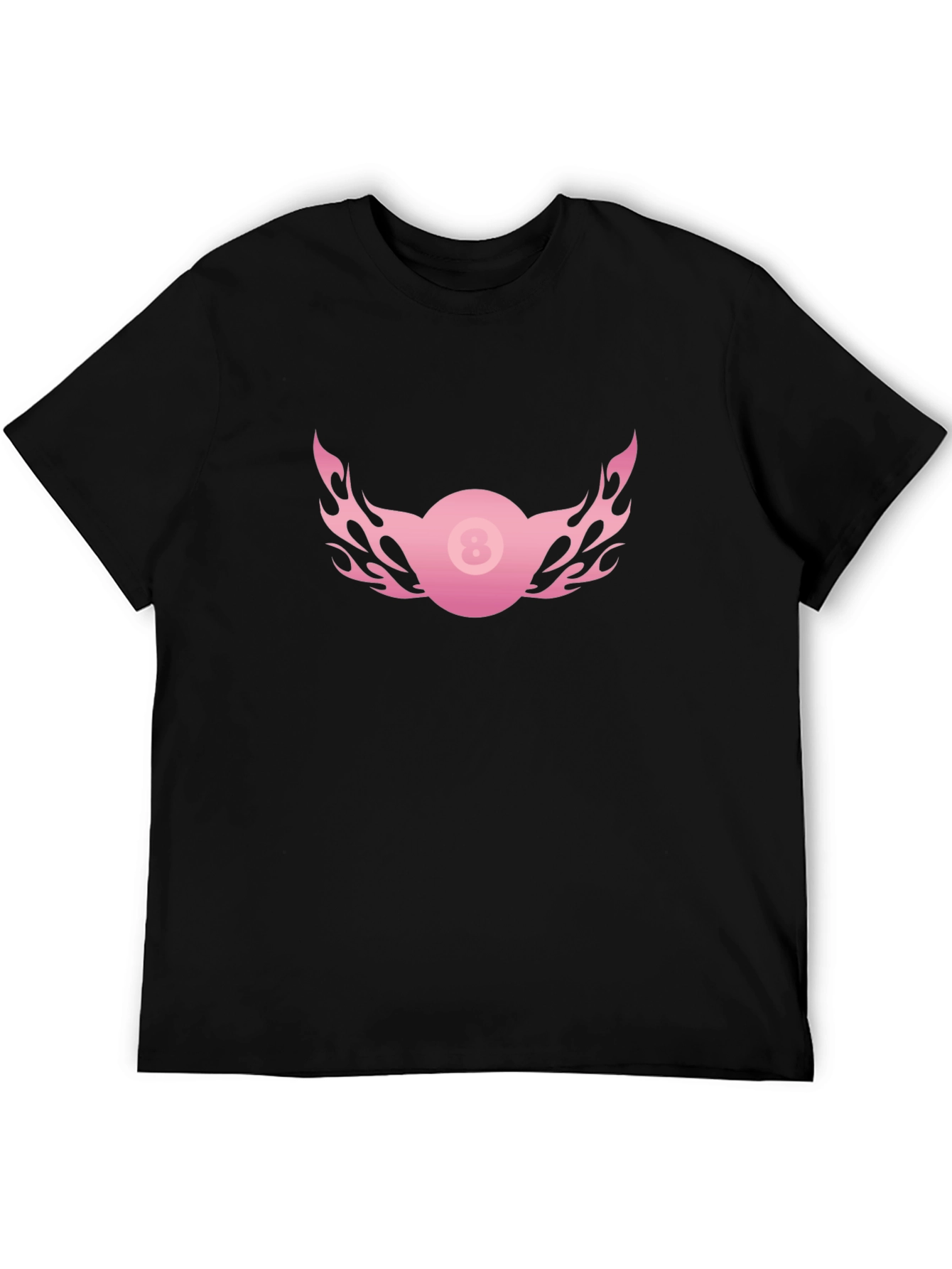 Flaming 8-Ball Graphic Tee - Classic Black