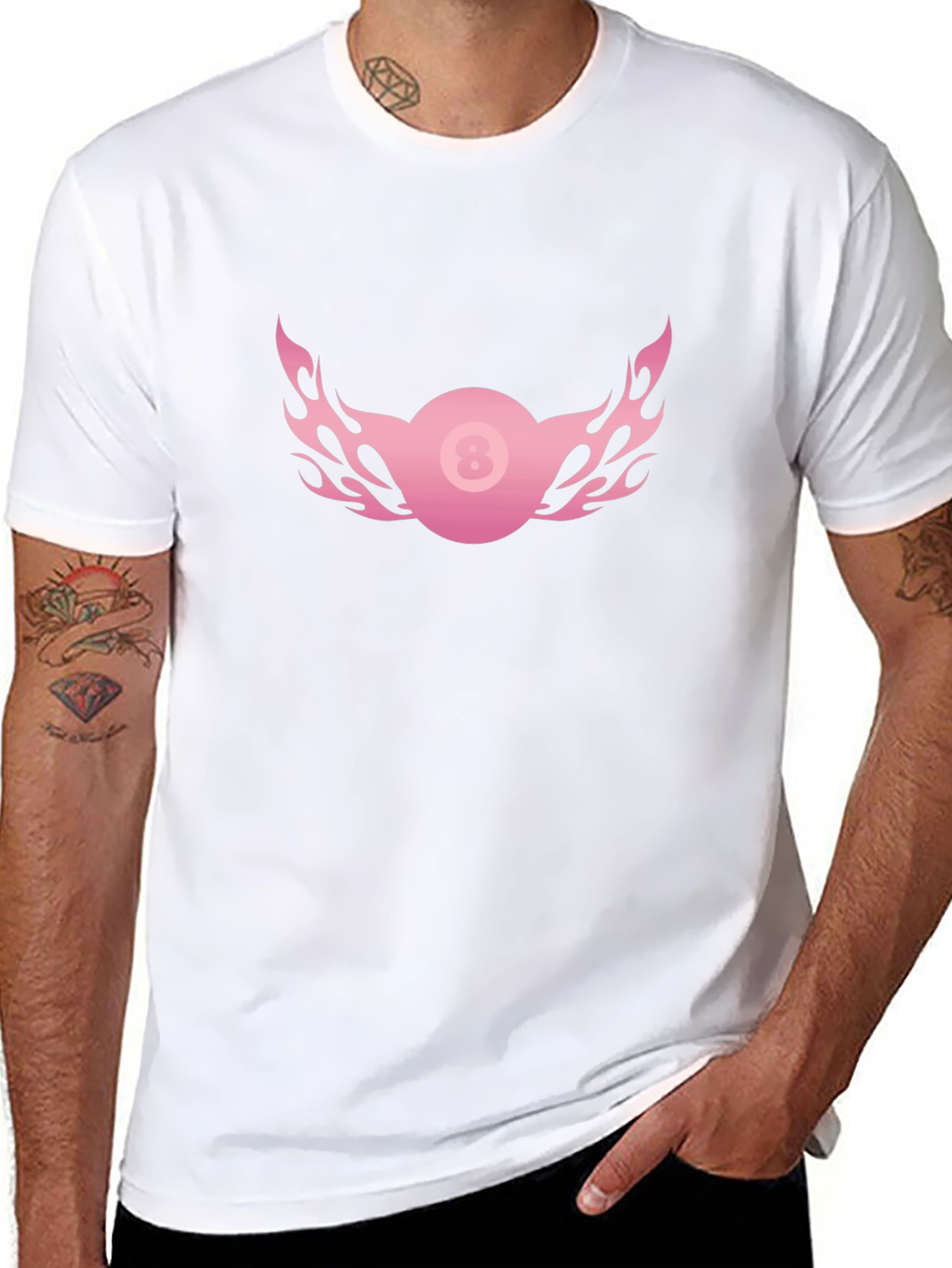 Flaming 8-Ball Graphic Tee - Classic Black