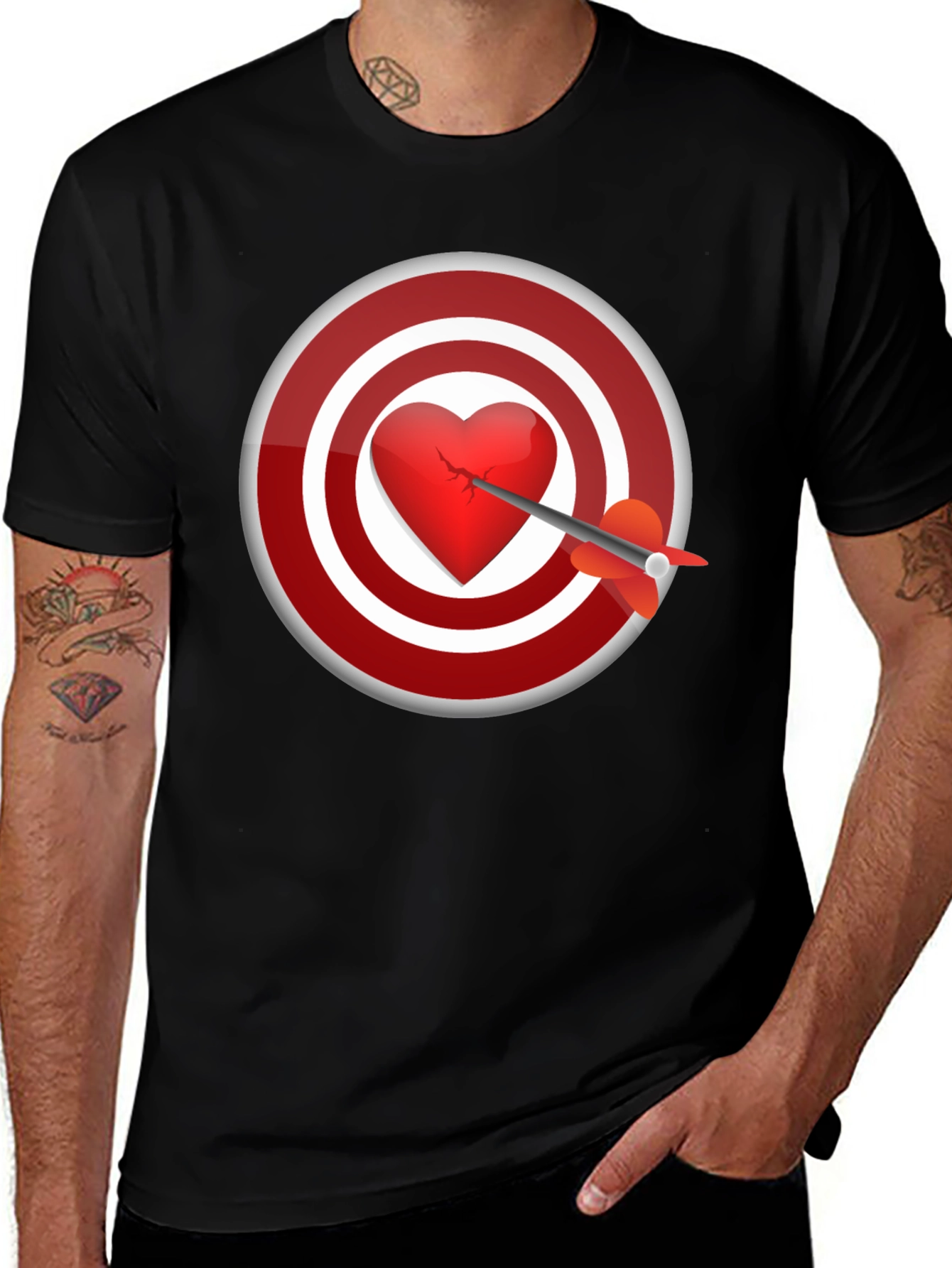 Heart Target T-Shirt - Love Hurts But Style Doesnt!