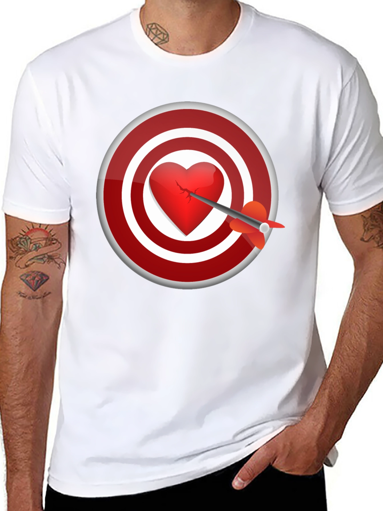 Heart Target T-Shirt - Love Hurts But Style Doesnt!